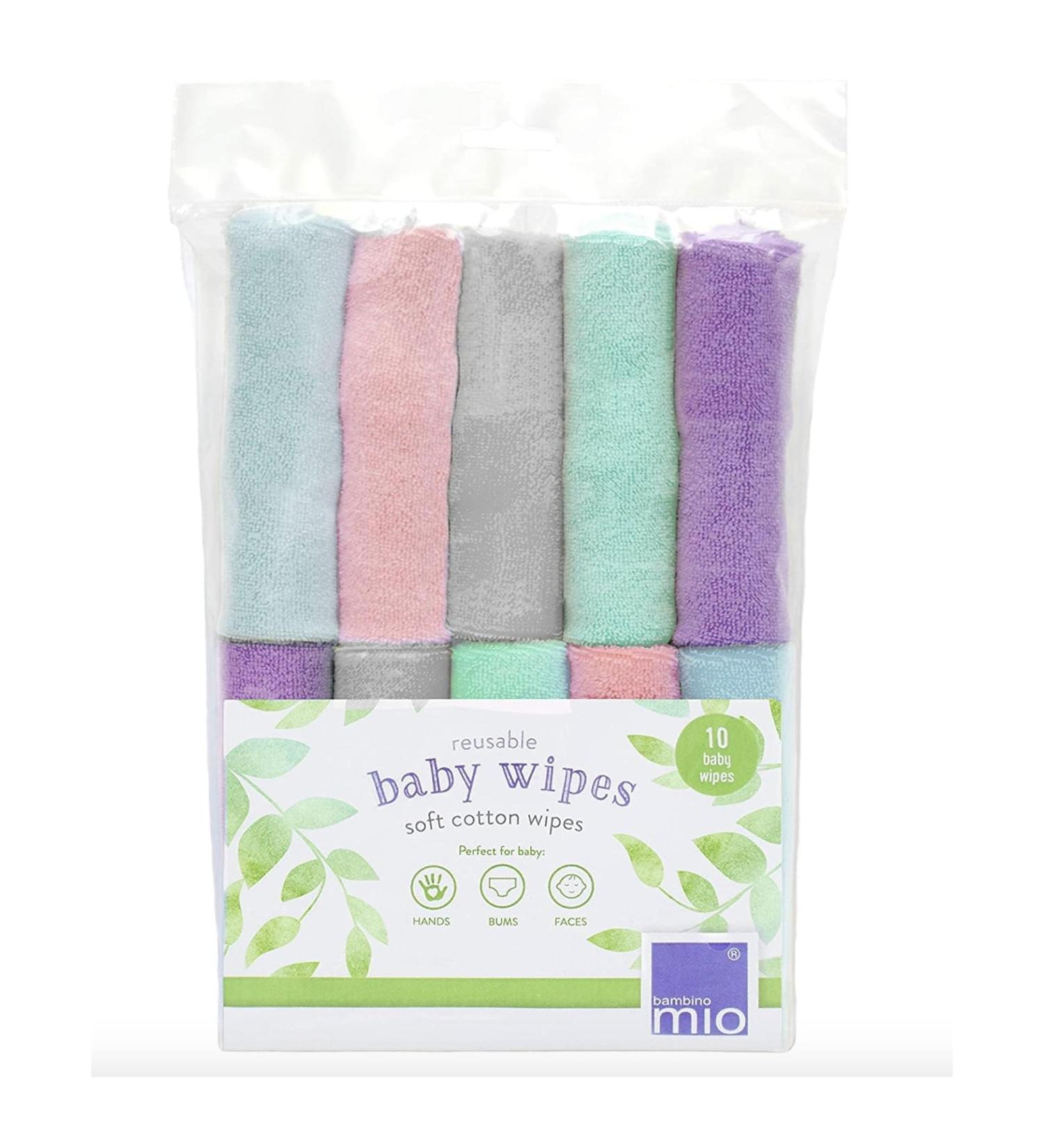 Bambino Mio Reusable Baby Moisture - Eco-Friendly Chemical-Free Double-Sided Washable 10-Pack | Sustainable Baby Care - Buy Online on GoSupps.com