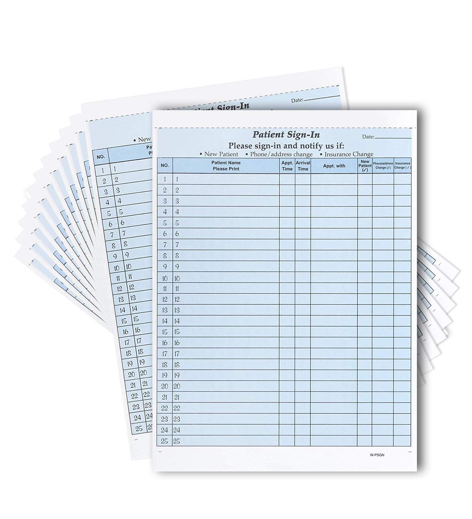 NextDayLabels - NCR Carbonless 3 Part Patient Sign in Label Forms HIPAA Approved and Compliant for Confidentiality in all Medical Offices. (Blue) - Buy Online on GoSupps.com