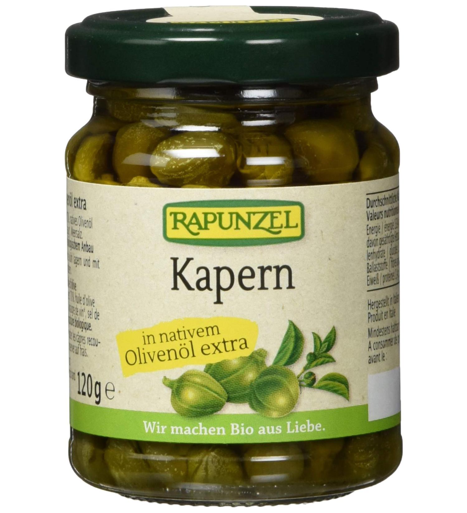 Organic Rapunzel Capers in Olive Oil - 120g (1 Pack) - Premium Quality International Shipping - Buy Online on GoSupps.com