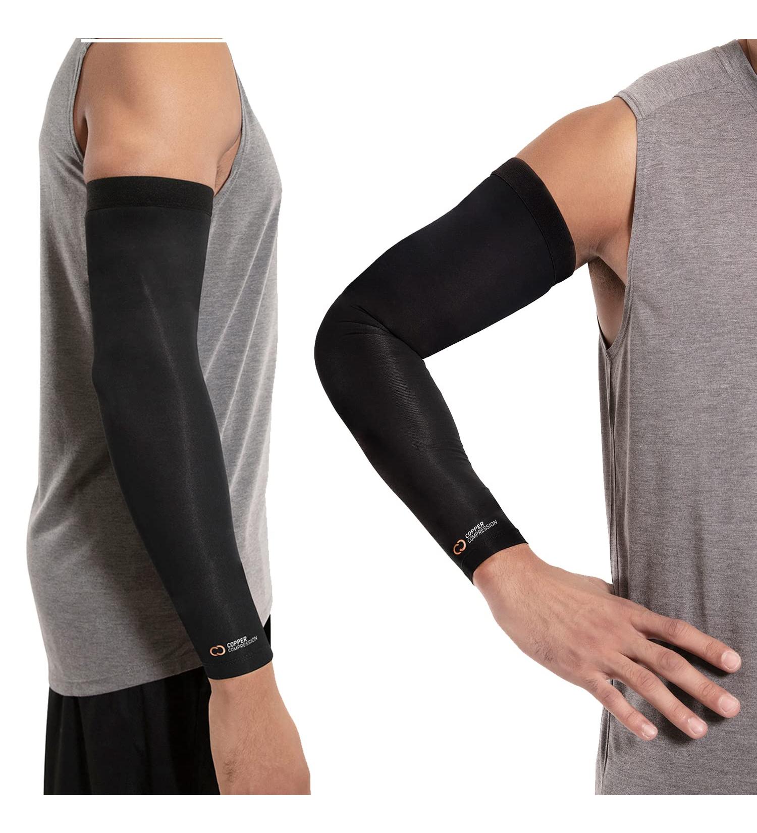 Copper Compression Arm Brace - Large Sleeve for Arms, Forearm, Bicep - Ideal for Tennis Elbow, Basketball, Golf, Arthritis - Copper Infused for Tendonitis, Bursitis, Osteoporosis - Post Surgery & Physical Therapy Support - 1 Count - Buy Online on GoSupps.com