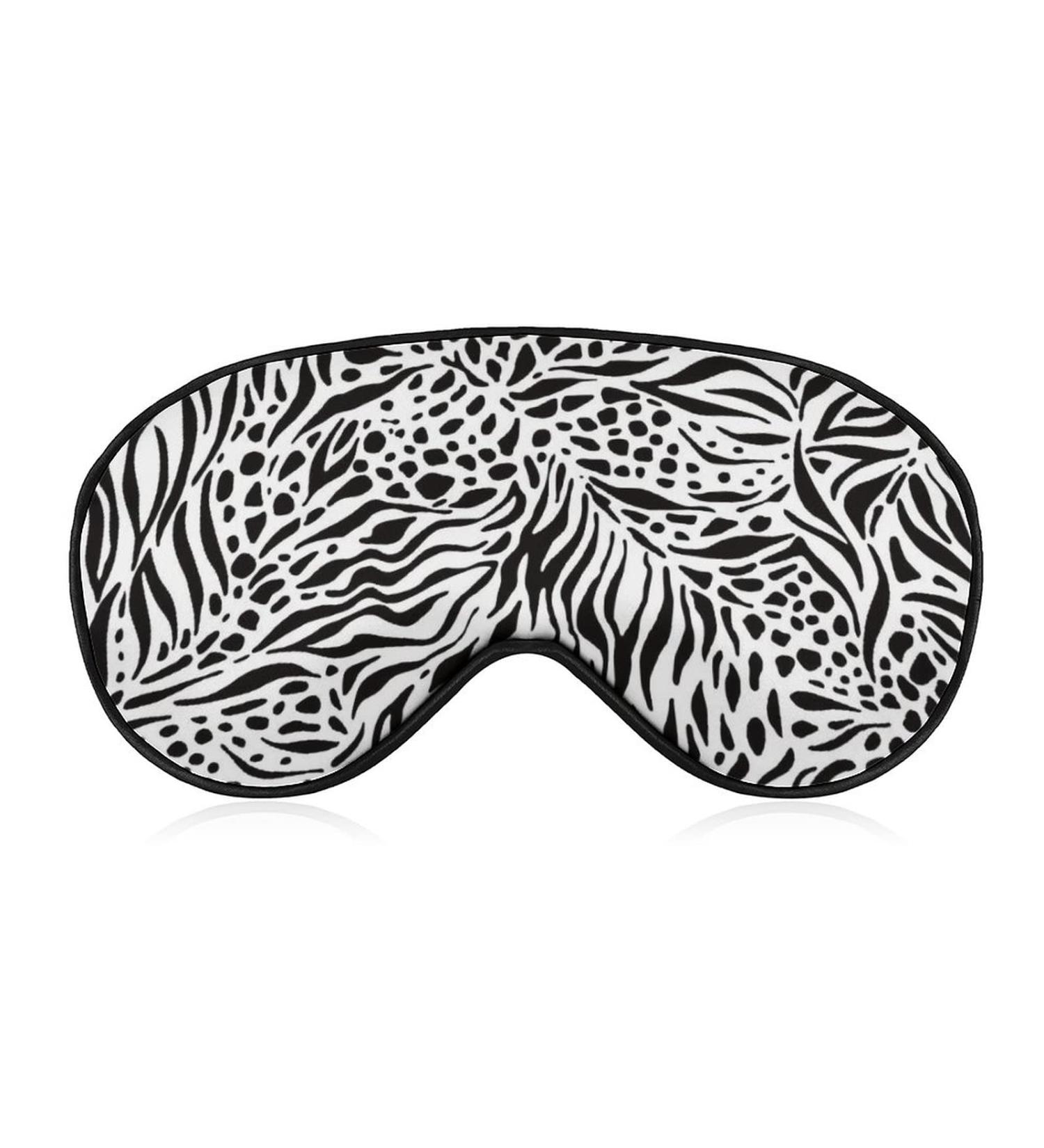 Zebra Cow Skin Sleep Mask for Women | Adjustable Eye Shades Cover with Elastic Strap - Perfect for Travel & Relaxation - Buy Online on GoSupps.com