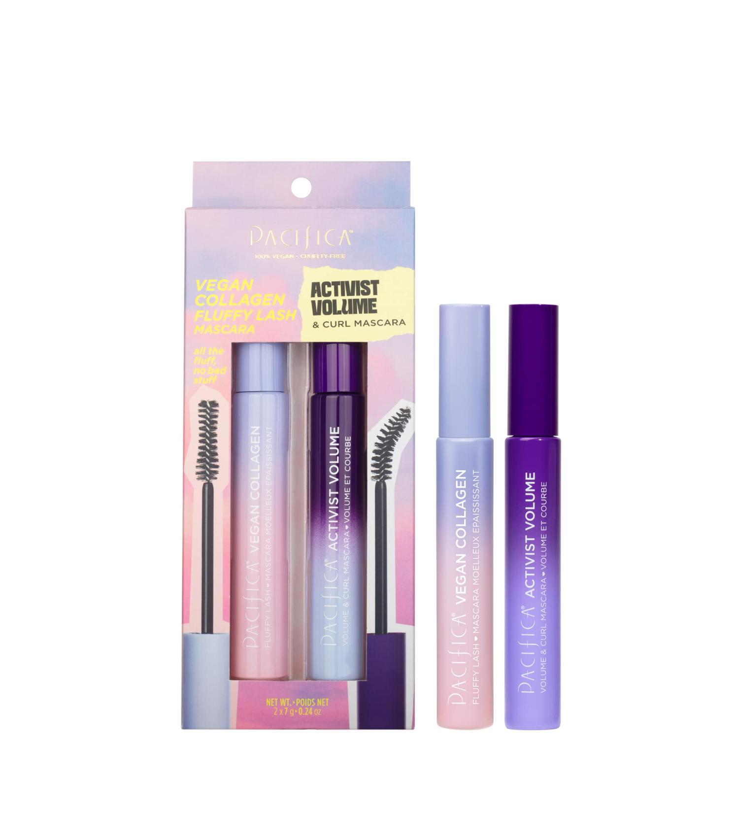 Pacifica Beauty Vegan Collagen Mascara Set - Cruelty-Free, Talc-Free, Silicone-Free - 2 Pack for Lengthening and Volumizing - Black Mascara for Maximum Volume and Curl - Buy Online on GoSupps.com