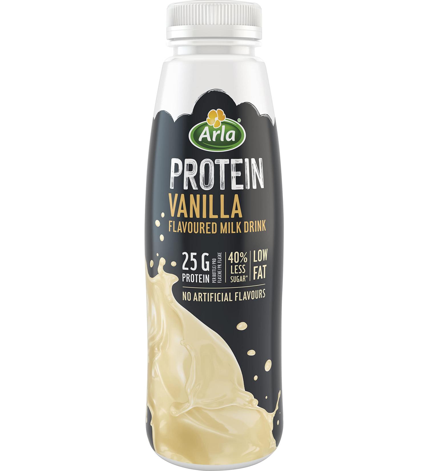 Arla Foods Amba Arla Protein drink with vanilla flavor 8 x 482 ml lowfat vanilla drink with 40 less sugar and 25 g protein - Buy Online on GoSupps.com