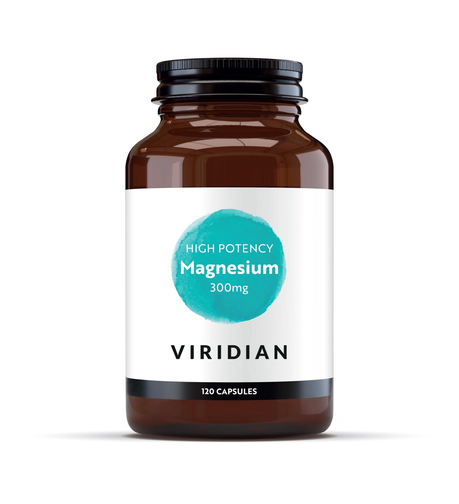 Viridian - High Potency Magnesium 300mg 120 Capsules | Vegan Formula | Supports Energy Reduces Tiredness & Fatigue | No Artificial Fillers Ethically Sourced 120 count (Pack of 1)