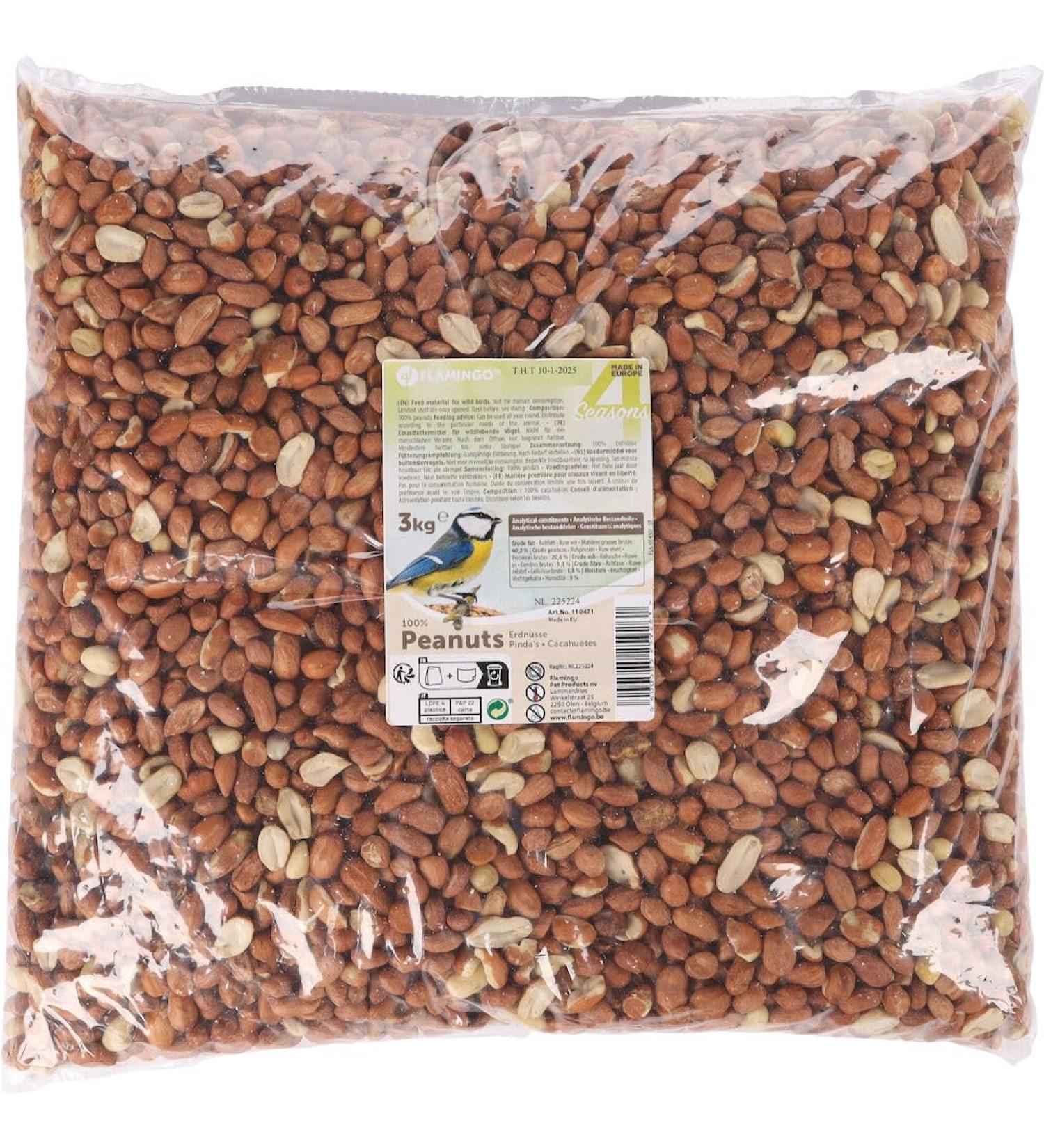 Flamingo Peanuts Peanuts for Wild Birds 3kg - Premium Fresh Food