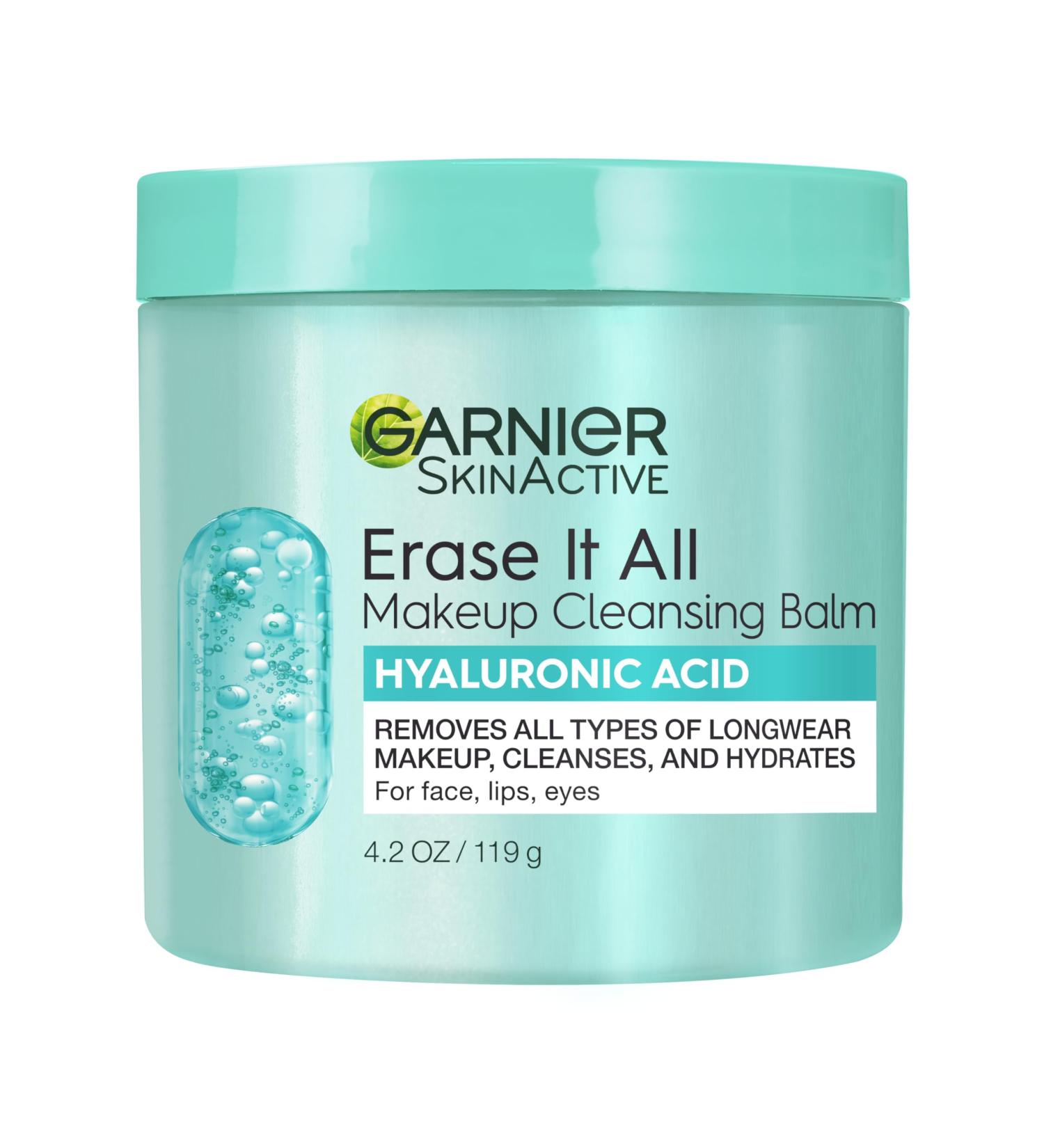 Garnier Erase It All Makeup Cleansing Balm with Hyaluronic Acid, Replumping Facial Cleanser and Makeup Remover, 4.2 Oz - Buy Online on GoSupps.com