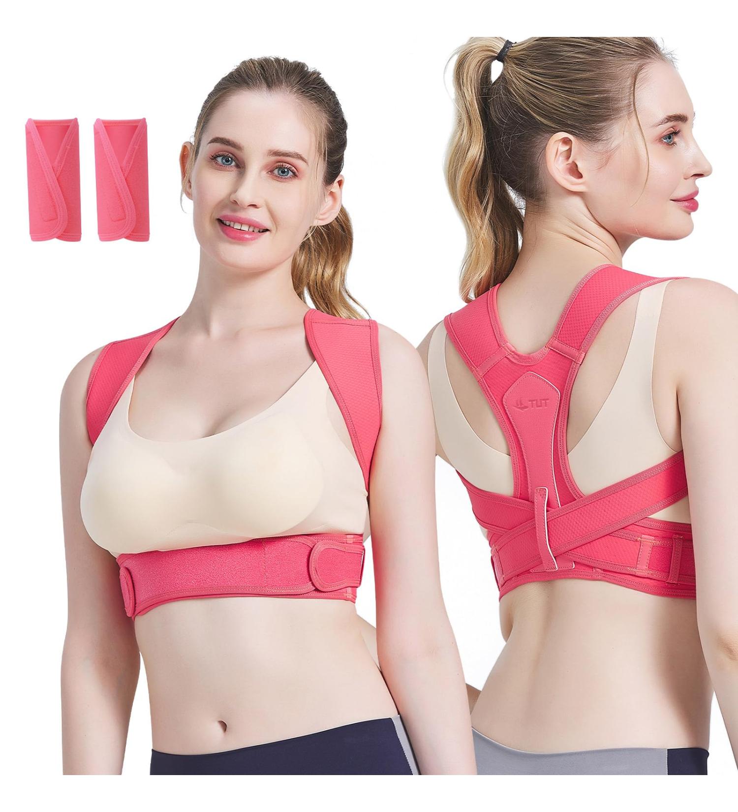 High-Up Correction Back Support for Men & Women | Adjustable Pain Relief Straightener - Rose Red - Buy Online on GoSupps.com