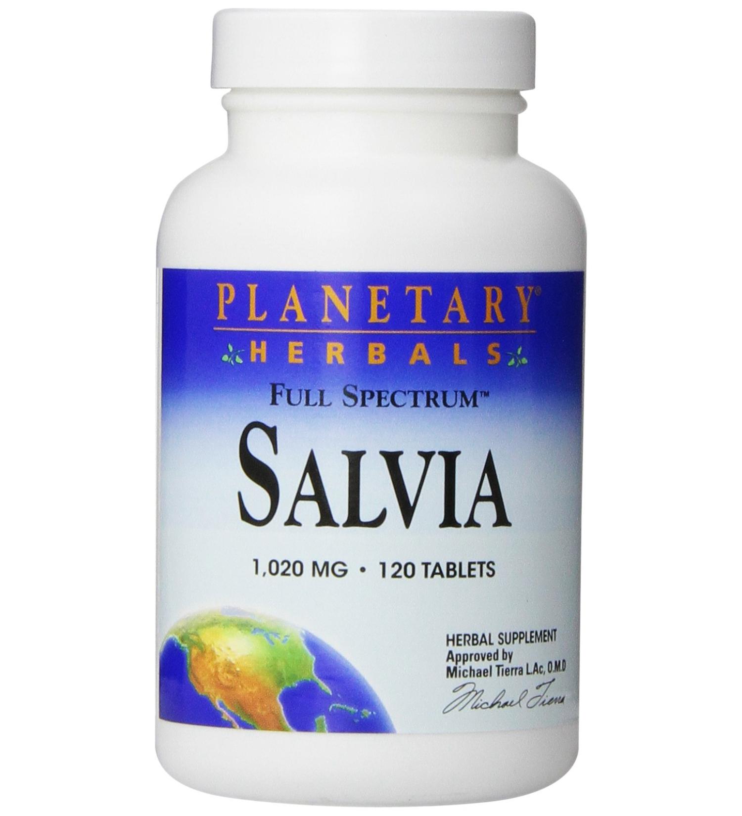 Planetary Herbals Salvia 1020 mg - 120 Tablets for Natural Wellness - Buy Online on GoSupps.com
