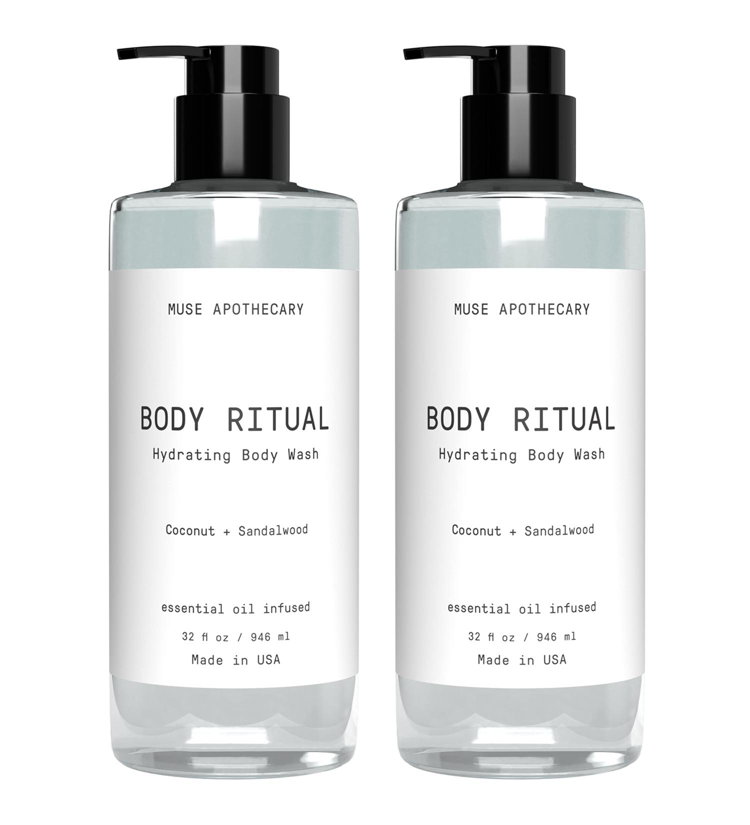 Muse Bath Apothecary Coconut Sandalwood Body Wash - Hydrating Aromatherapy Body Wash for Women & Men - 32oz (2 Pack) - Buy Online on GoSupps.com