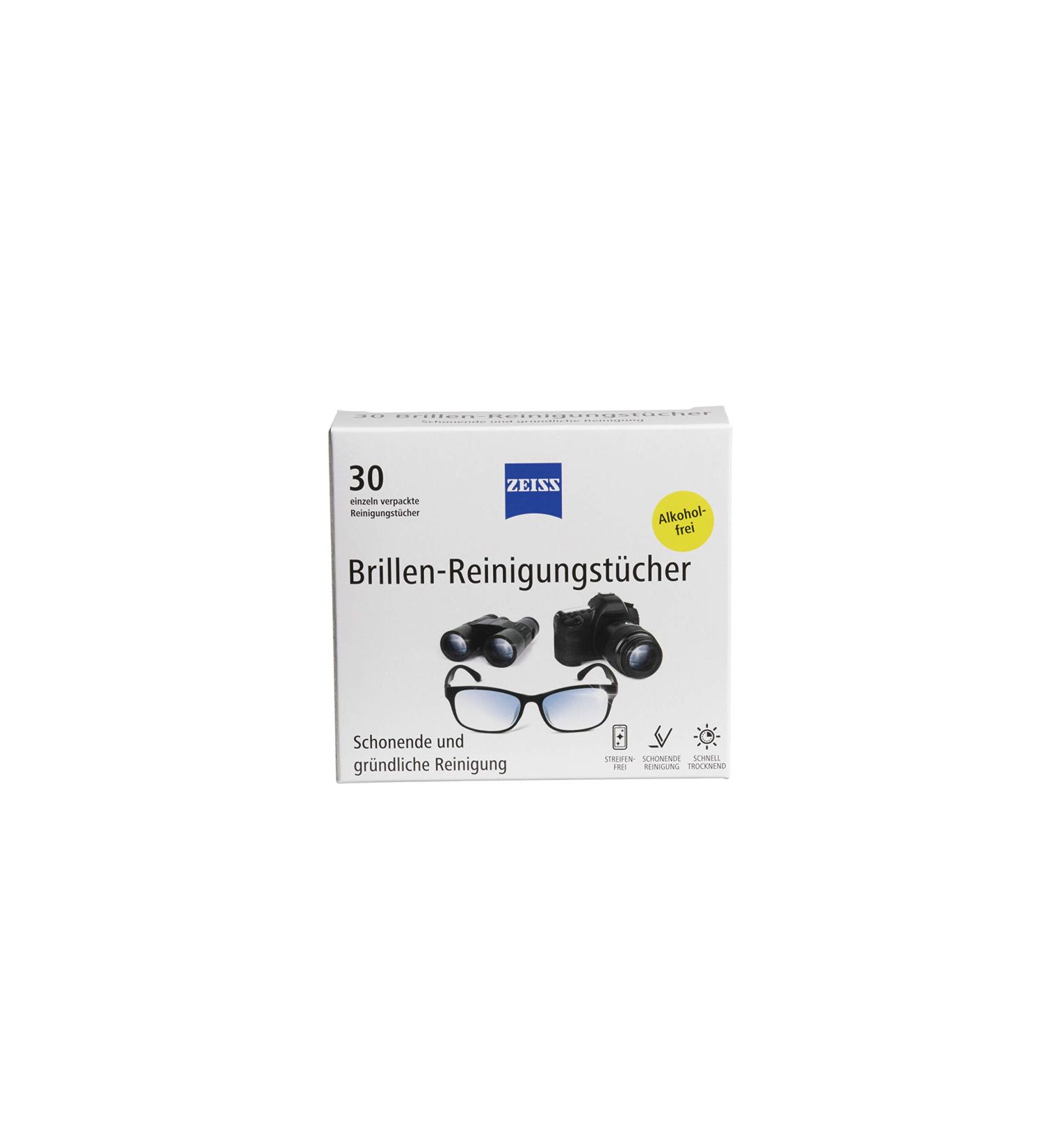 Zeiss glasses cleaning towels 30 pieces for gentle & thorough cleaning of your glasses - each cloth packed individually - ideal for on the go or when traveling