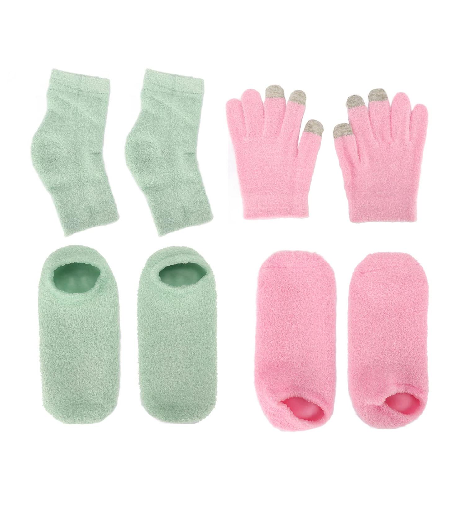 Qukaim Moisturizing Gloves Sock Gel Moisturizing Socks Hands Feet Skin Care Reusable Soften Repairing Dry Cracked Comfortable Heel Sleeves. - Buy Online on GoSupps.com