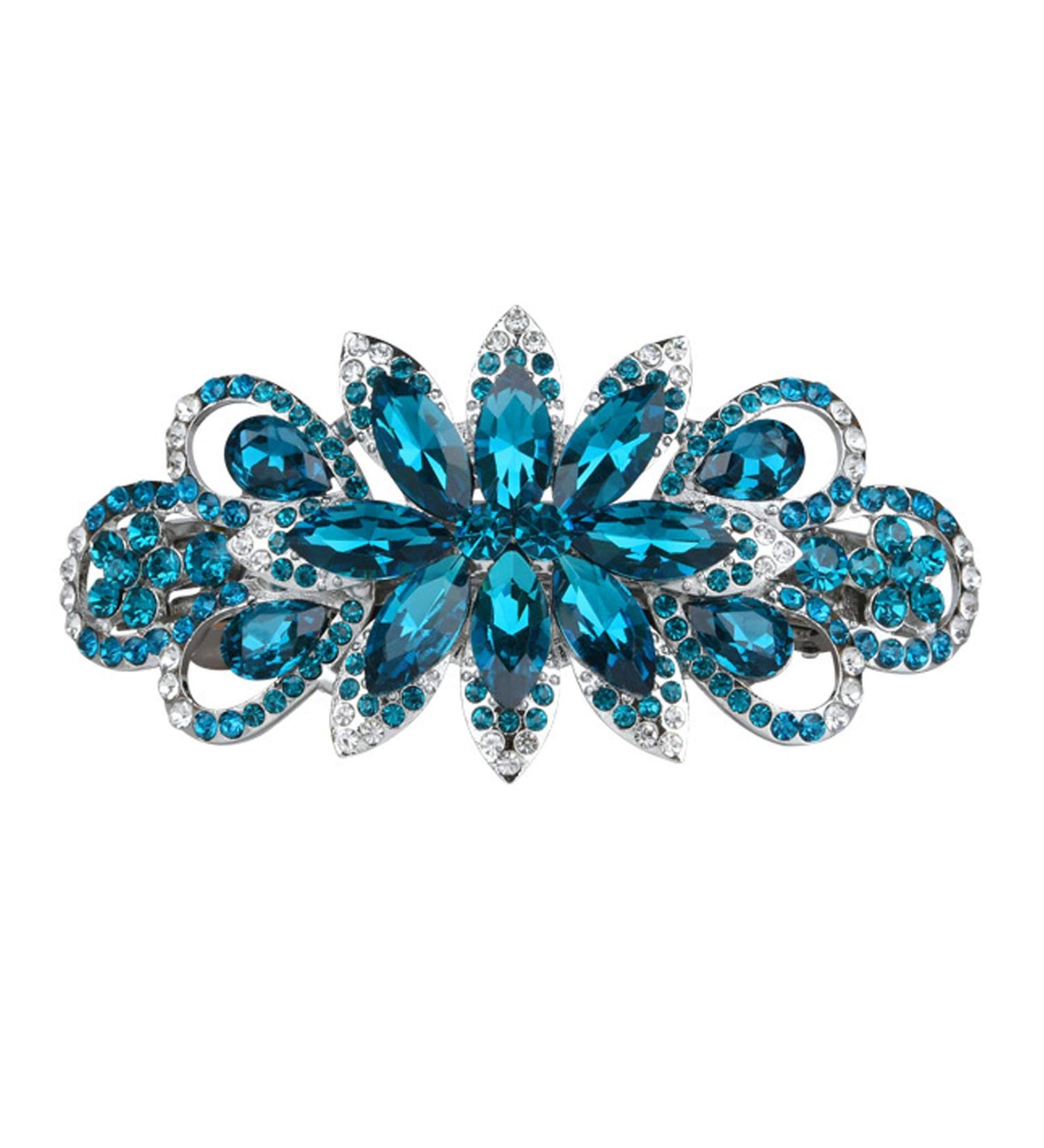 Rhinestone Hairpin Clip Accessories Minimal and Simple Flowers Crystal Hair Barrettes for Women Girl - Buy Online on GoSupps.com