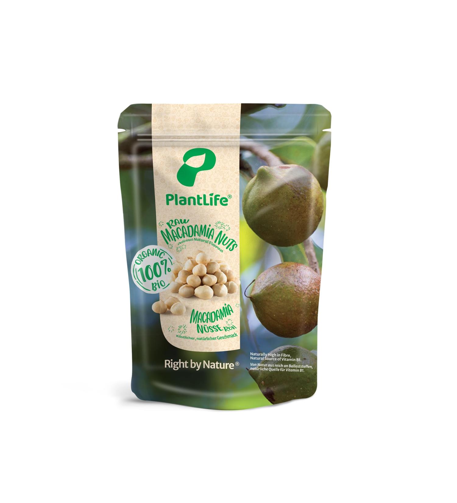 Buy PlantLife Organic Macadamia Nuts 1kg | Raw Extra Large & Untreated - International Shipping Available - Buy Online on GoSupps.com