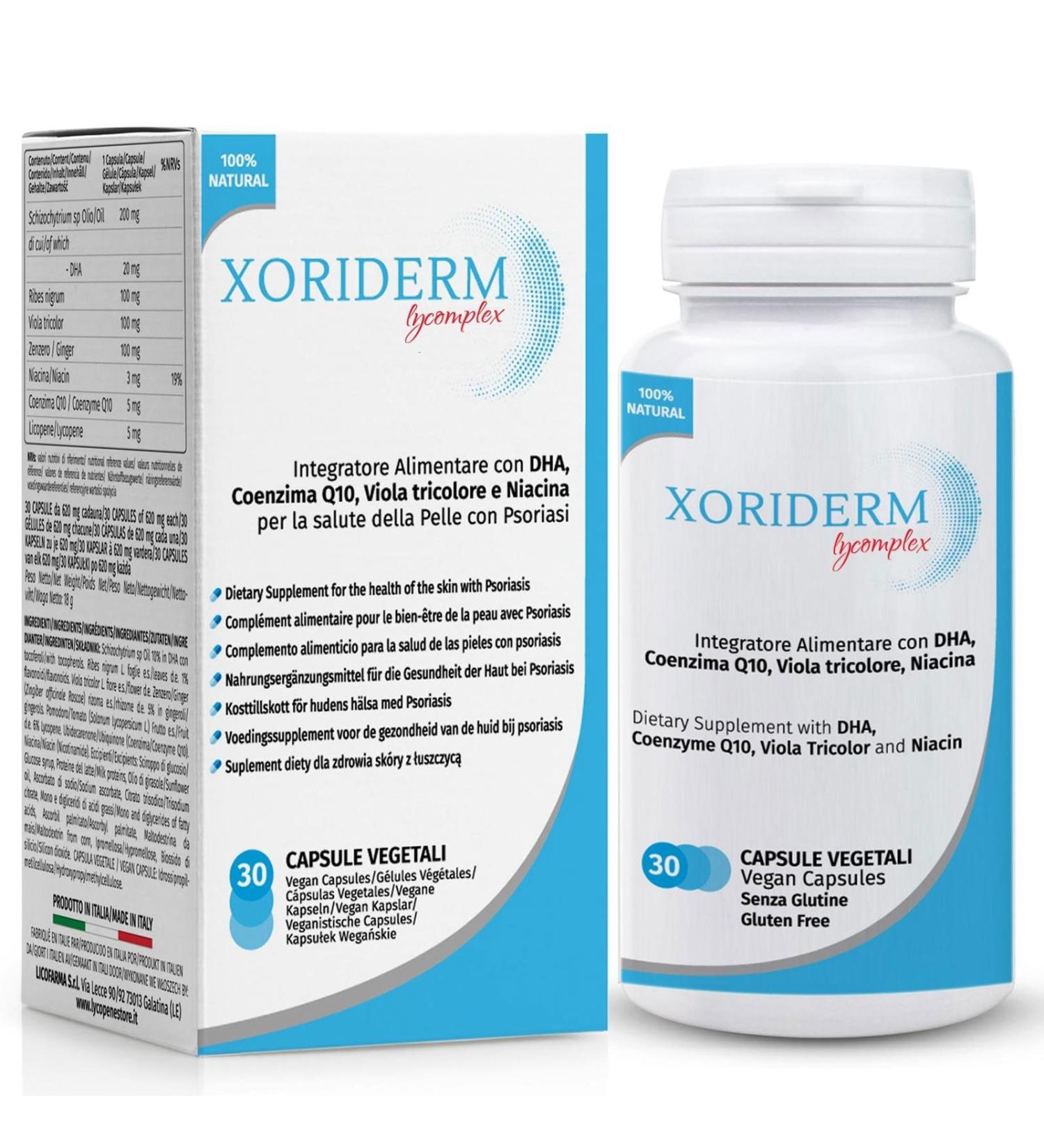 XORIDERM LYCOMPLEX Nutritional Supplement Useful for Maintaining Normal Skin | Soothing and Protective Action | 30 Capsules - Buy Online on GoSupps.com