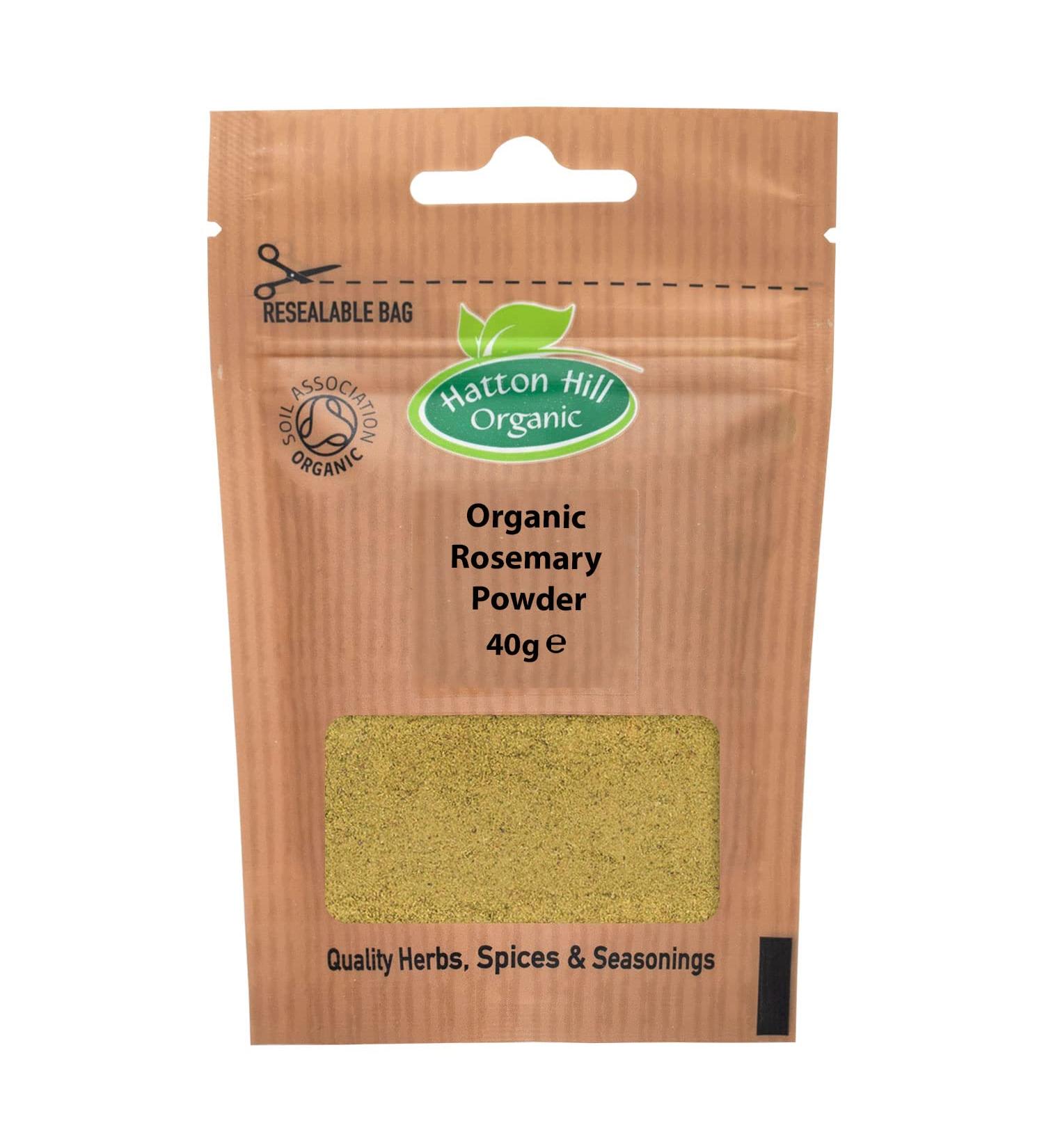 Organic Rosemary Powder 40g by Hatton Hill Organic - Free UK Delivery - Buy Online on GoSupps.com