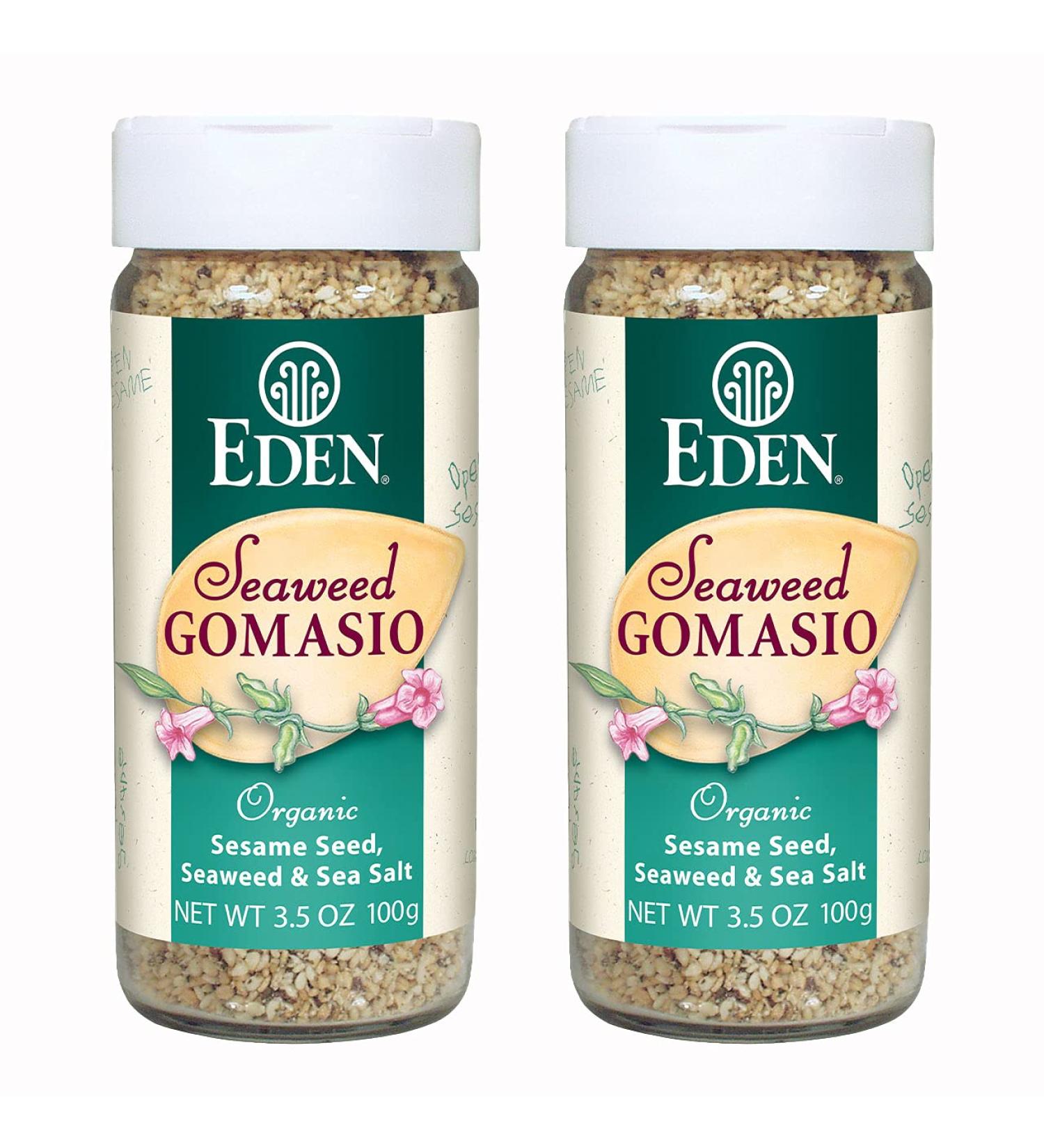 Organic Eden Seaweed Gomasio Sesame Salt 3.5 oz (2-Pack) with Sea Salt, Dulse, Nori, Kombu, Macrobiotic Furikake Seasoning - Buy Online on GoSupps.com