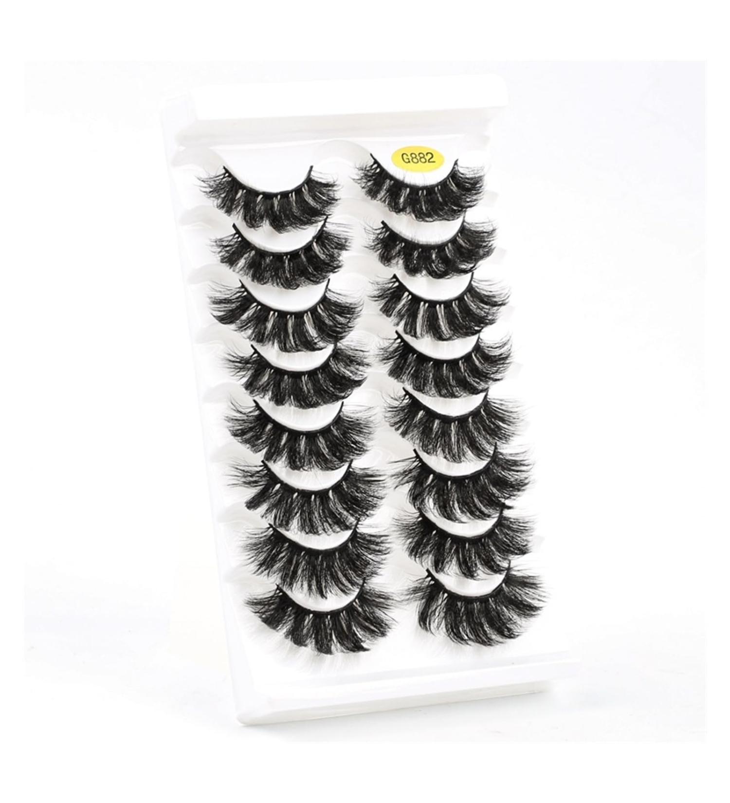 UAMOU 5/50 Boxes Russian Strip Lashes DD Curl Lashes 8 pairs 3D Mink Eyelashes Natural Fluffy False Eyelashes Extension Cheerfully (Color : 8Pairs G882 Size : 40 Boxes) - Buy Online on GoSupps.com