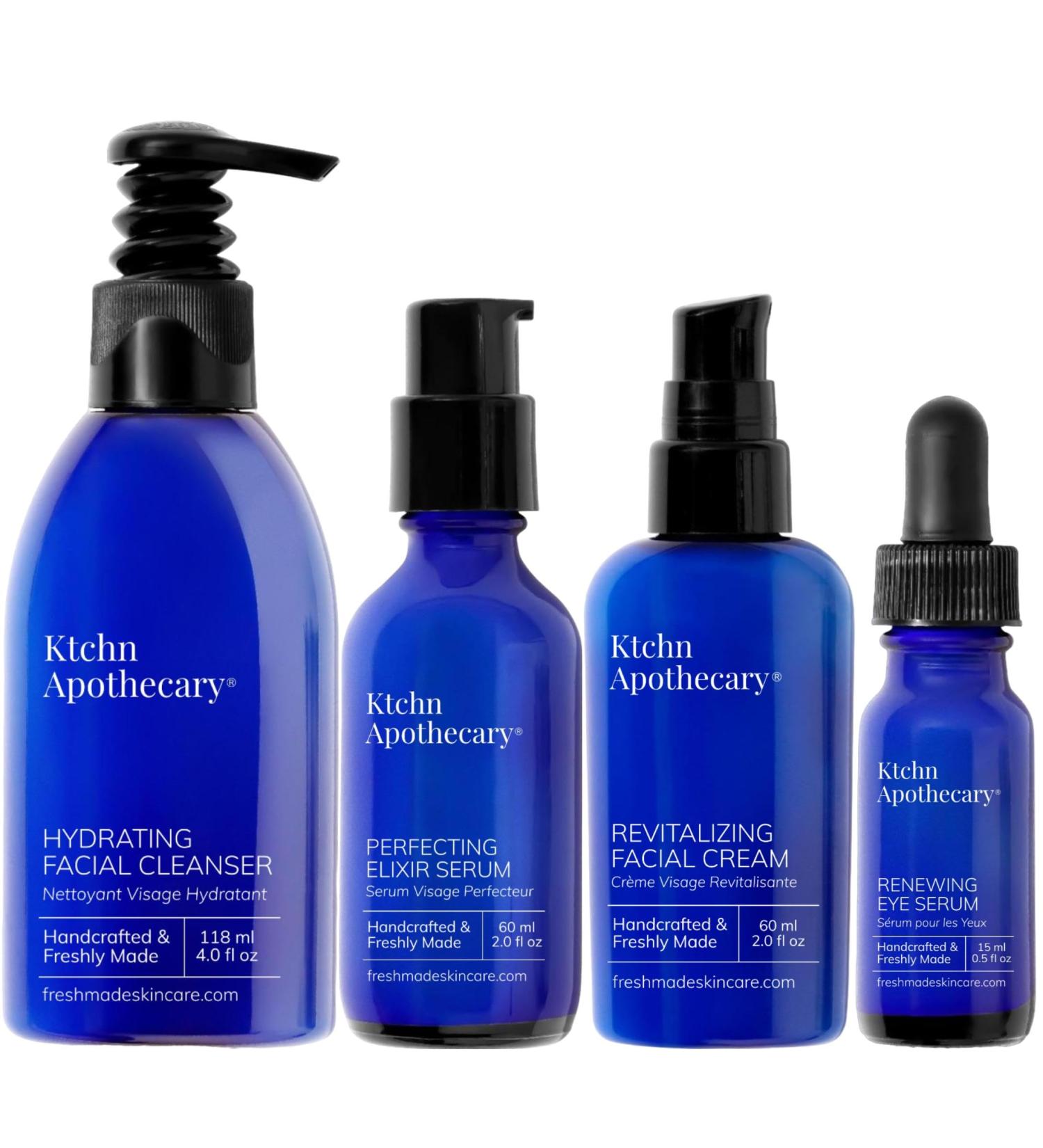 Premium 4-Piece Skincare Set for All Skin Types | Handcrafted Anti-Aging Facial Cleanser Serum Moisturizer & Eye Serum | Perfect for Women & Men | $165 Value - Buy Online on GoSupps.com