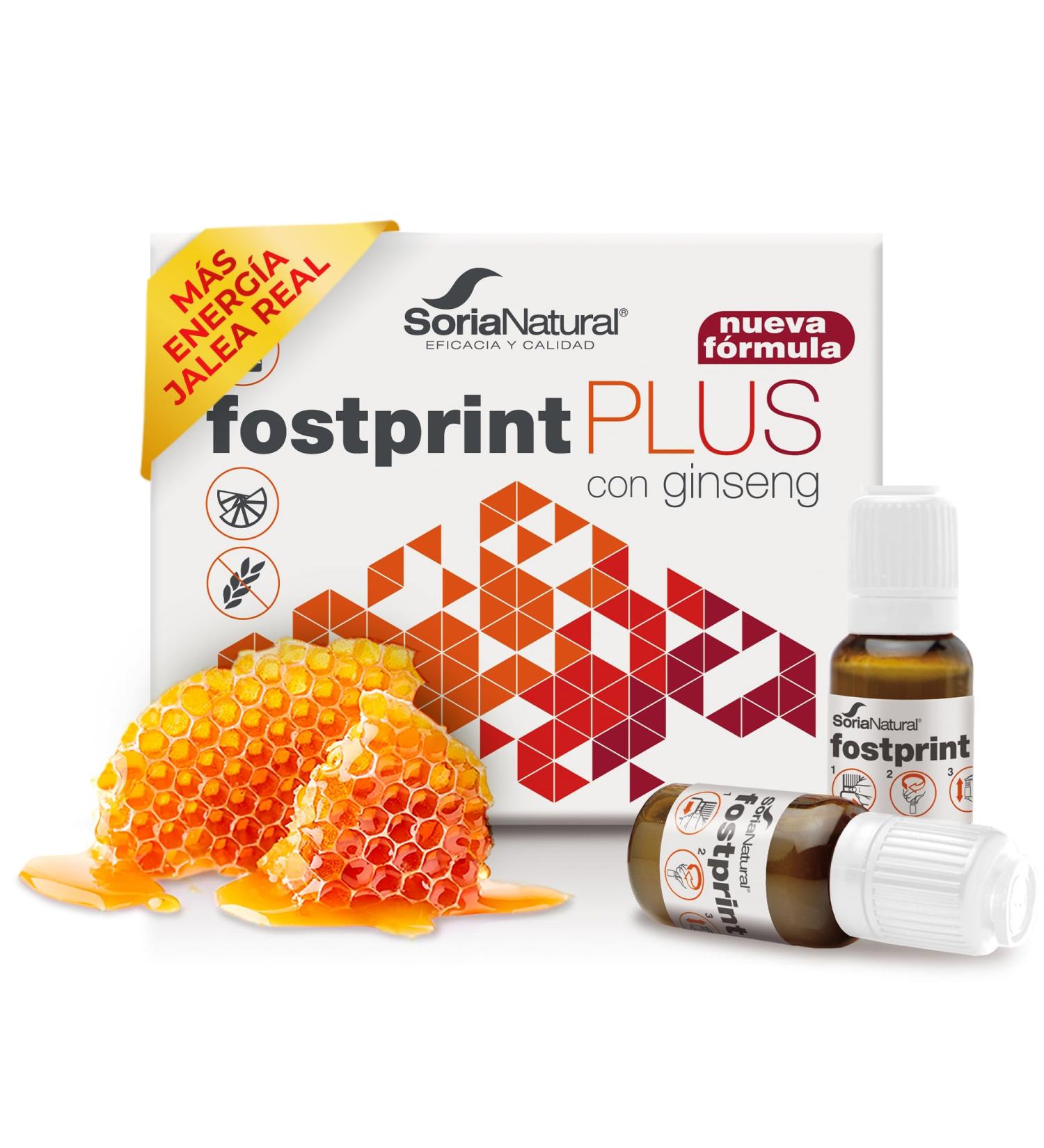 Soria Natural Fostprint Plus with ginseng vitamins for fatigue and memory jelly B vitamins biotin vitamin E vitamin D Lcarnitine and pure propolis 20 bottles of 15 ml - Buy Online on GoSupps.com