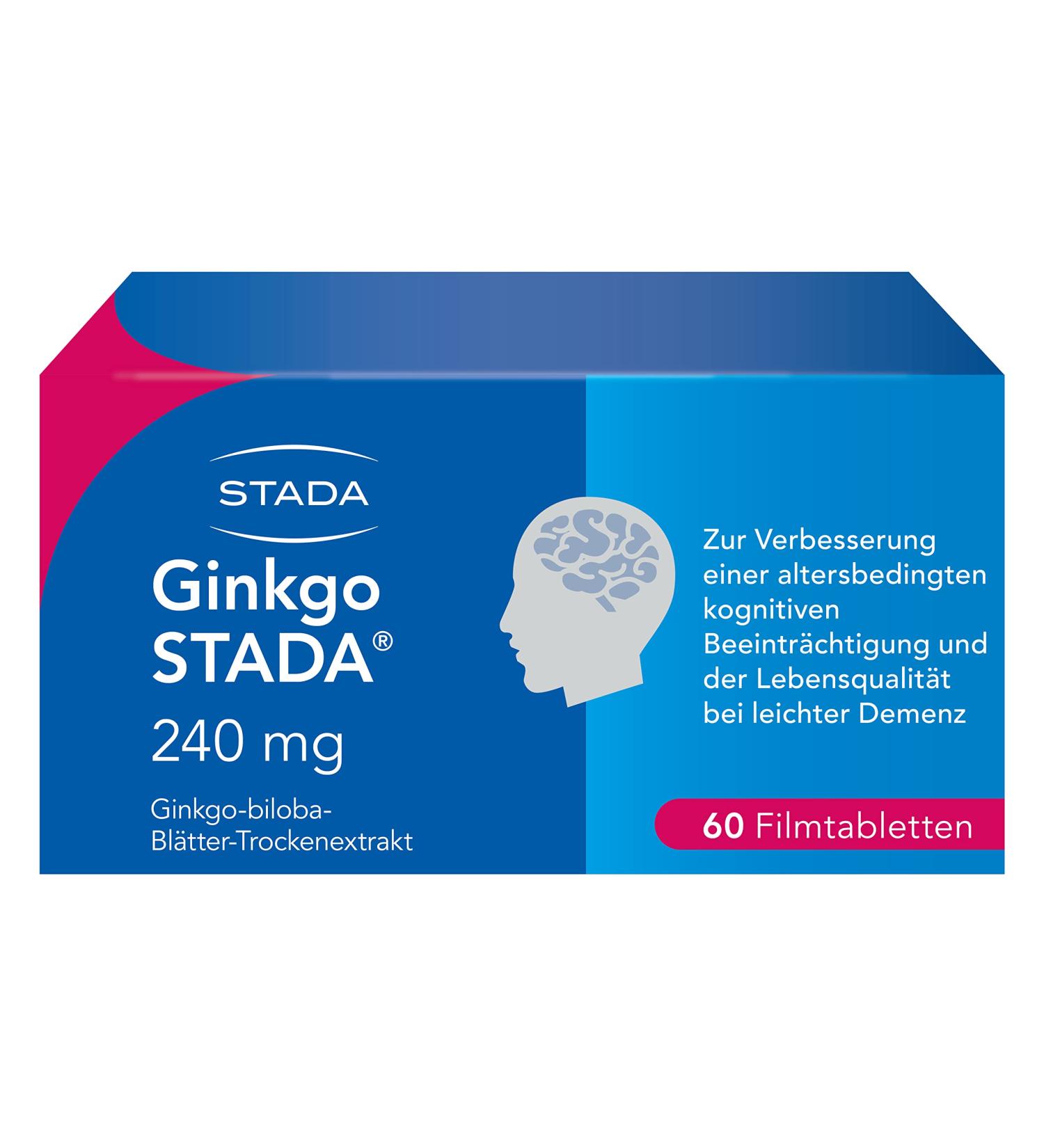 Ginkgo Stada 240 mg - Improve Cognitive Function & Quality of Life for Mild Dementia | 30 Film-Coated Tablets | International Shipping Available - Buy Online on GoSupps.com