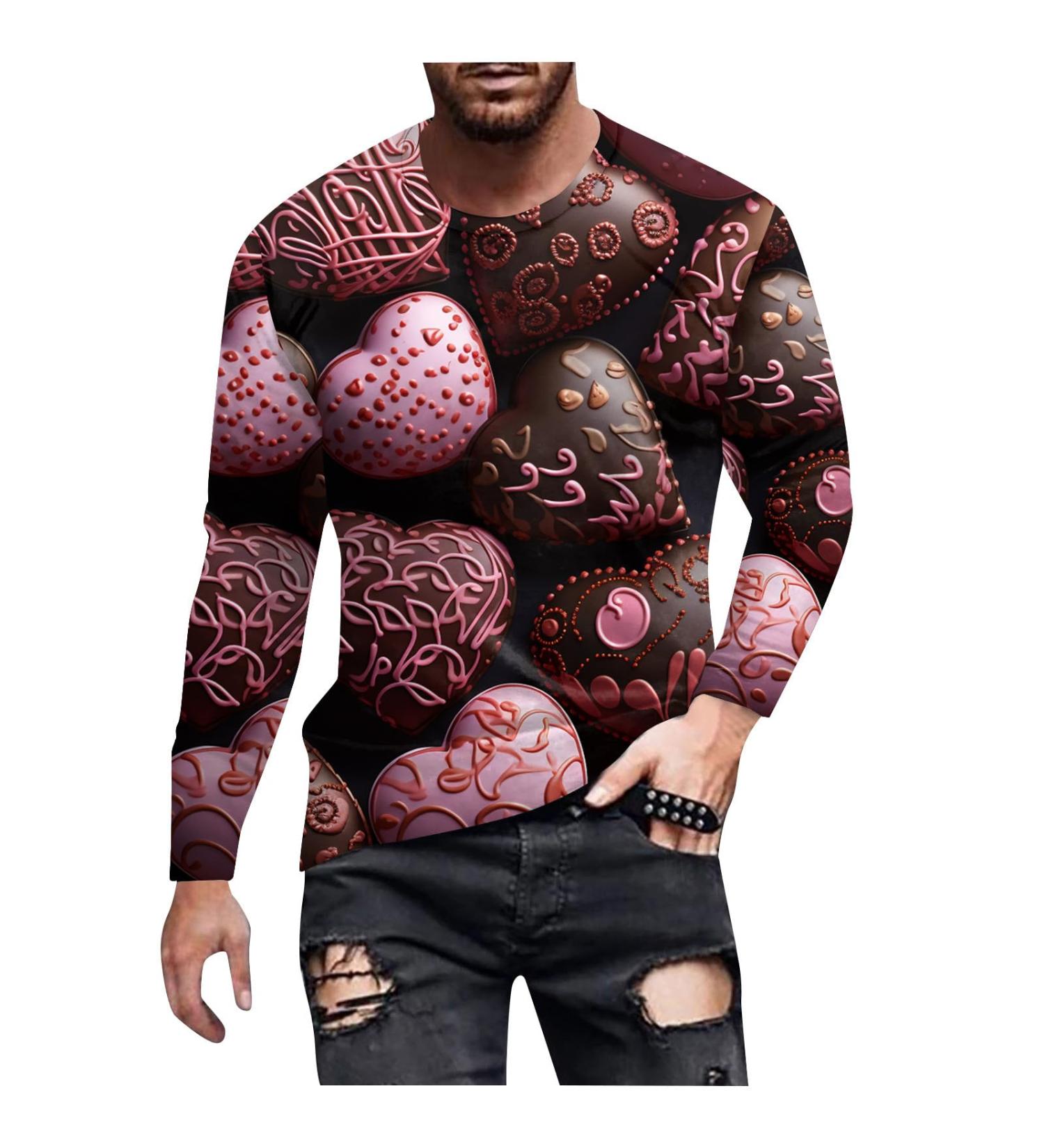 Men's Long Sleeve Tunic Sweatshirts | Comfy O-Neck Pullover Tee | Fashion Designer Blouse in Brown - Shop Medium Sizes Now - Buy Online on GoSupps.com