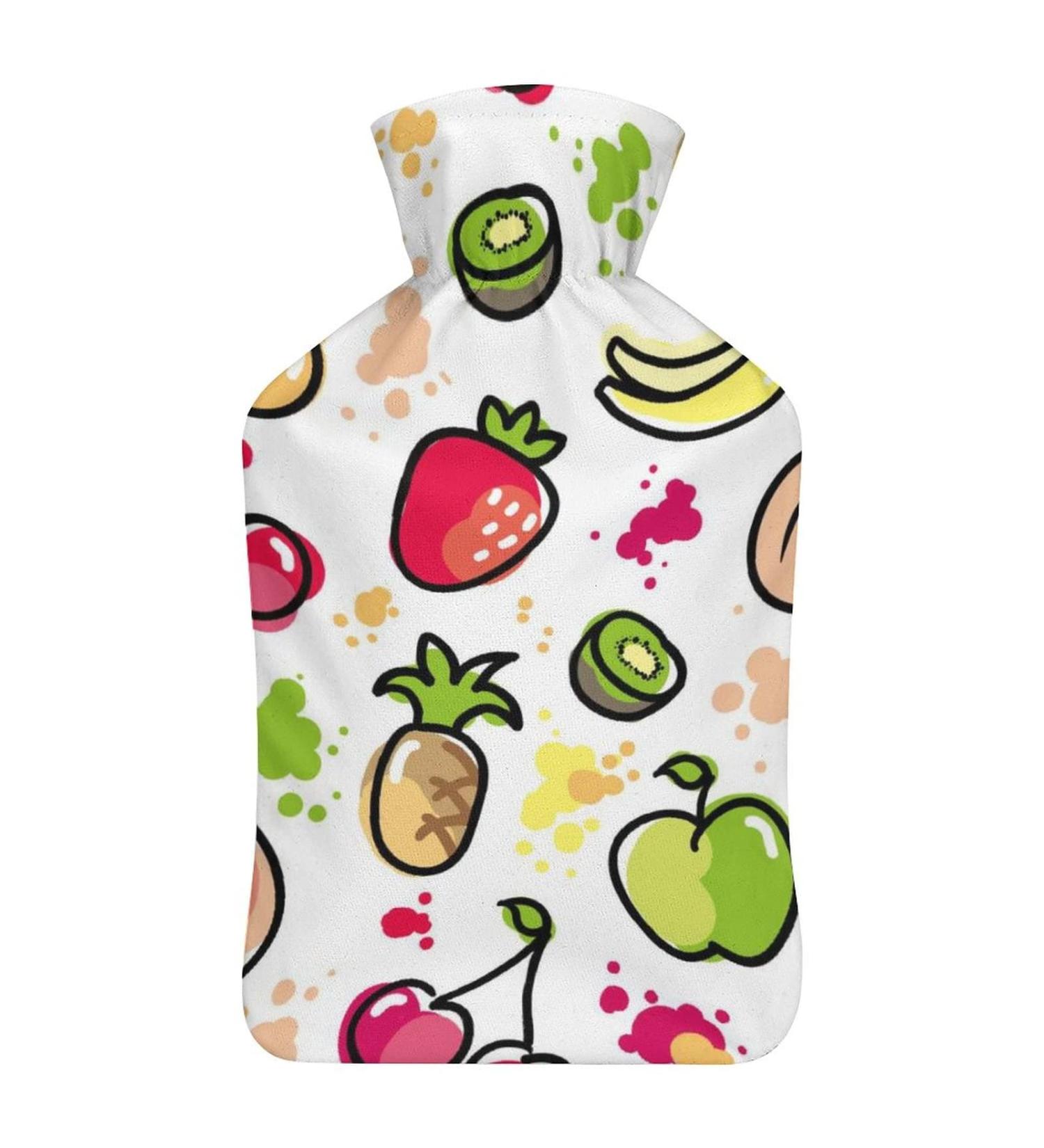 Fruit Hot Water Bottle with Plush Cover - Hand Warmer for Adults & Children | 26.5x15.3cm - International Shipping Available - Buy Online on GoSupps.com