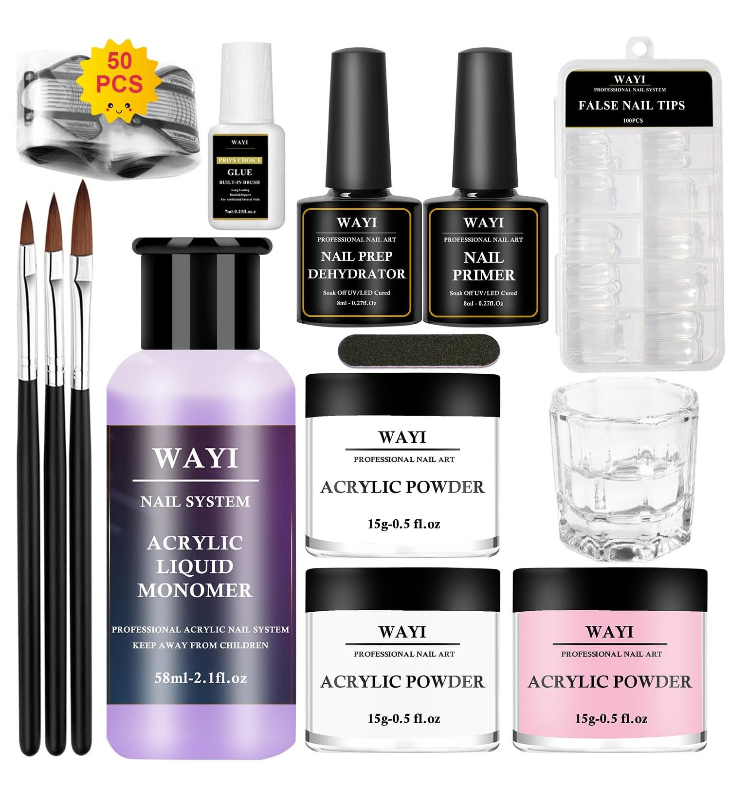 Buy Acrylic Nail Kit Professional Acrylic Powder & Liquid Monomer Set for Beginners Essential Tools & Tips for Nail Extensions - Buy Online on GoSupps.com