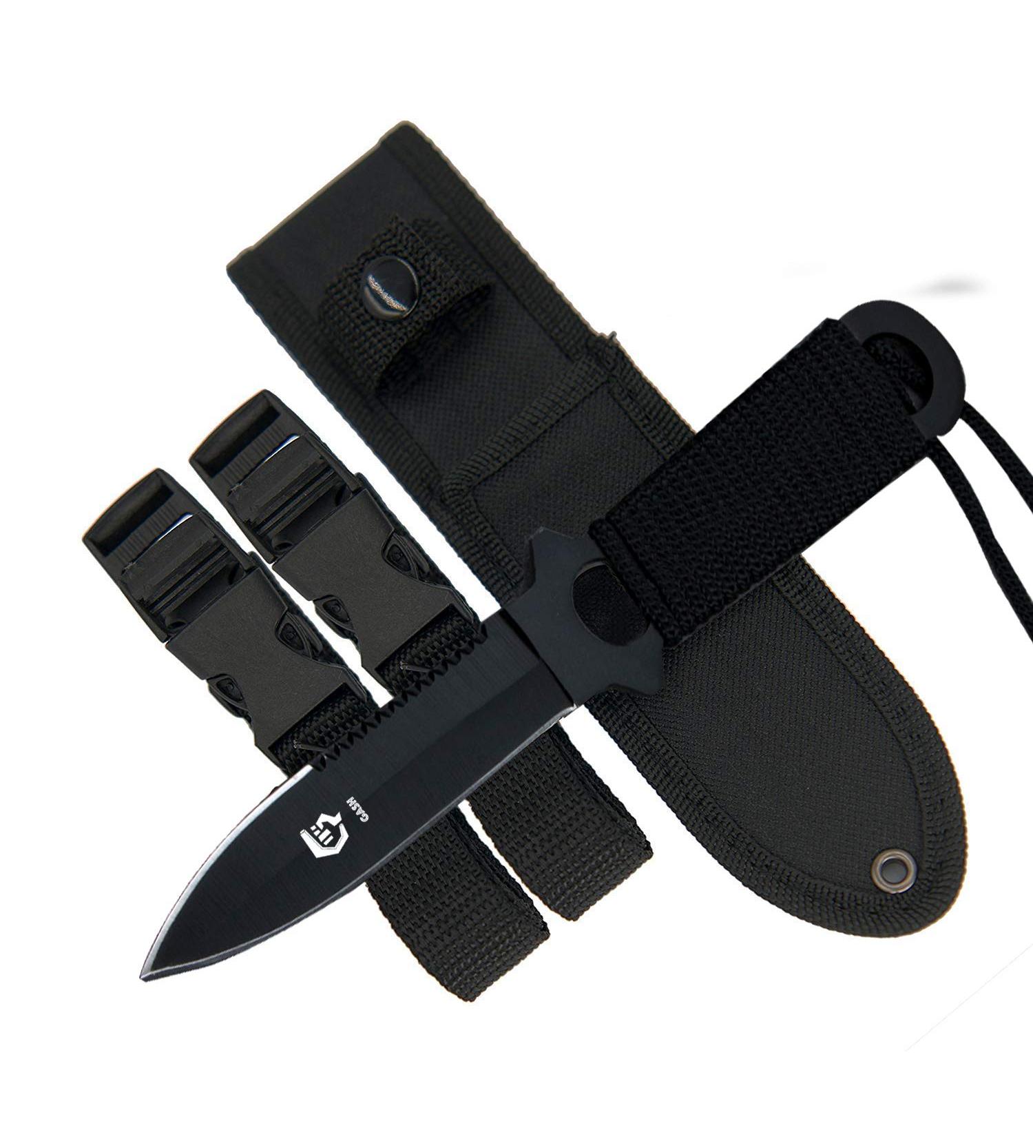 GASHER Scuba Diving Knife with Leg Straps & Sheath - Lightweight Razor Sharp Spearfishing, Snorkeling, Hunting & Rescue Tool - Buy Online on GoSupps.com