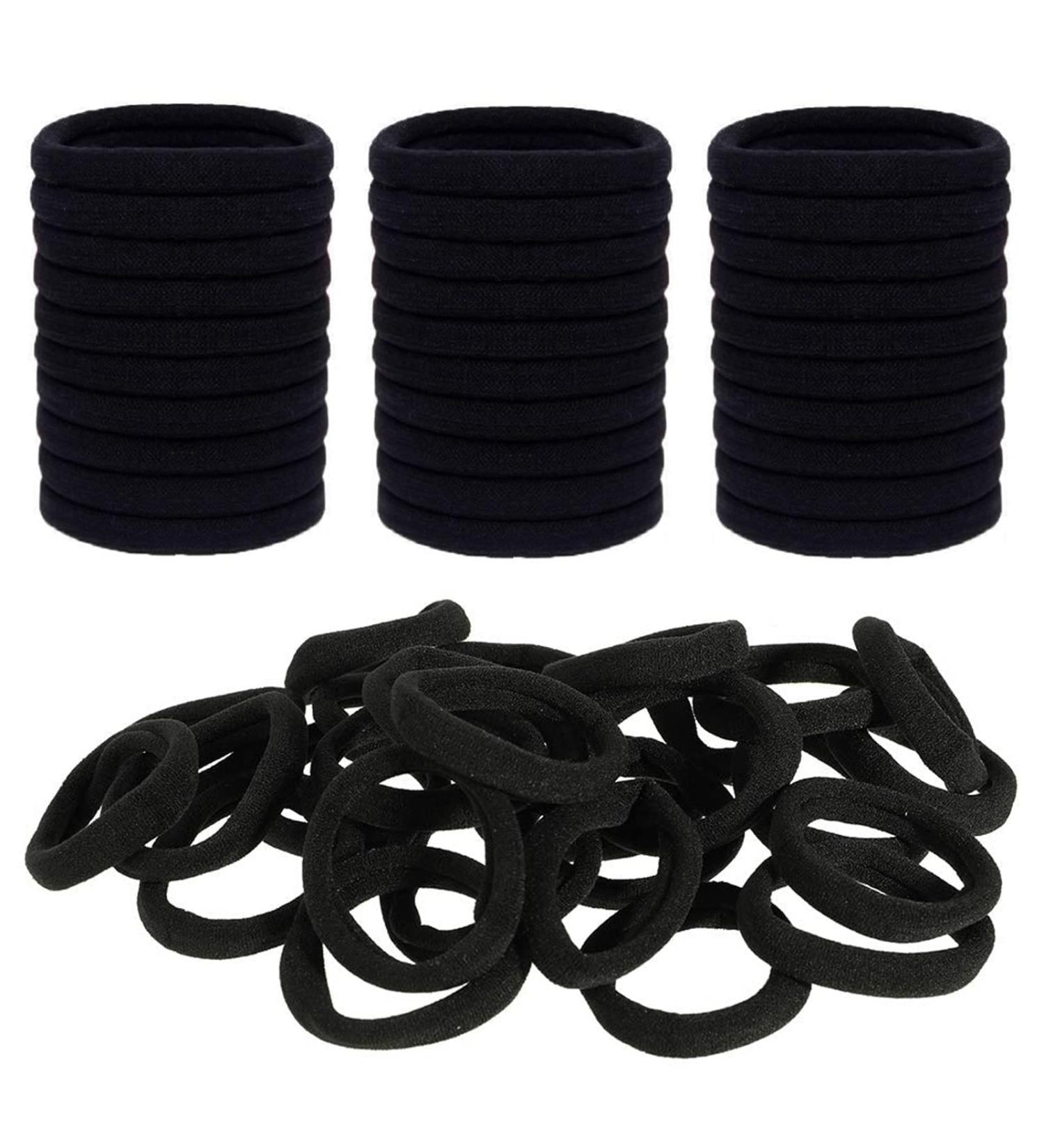 ILamourCar 50 Seamless Cotton Hair Elastics for Girls, Babies, and Women - Black - Buy Online on GoSupps.com