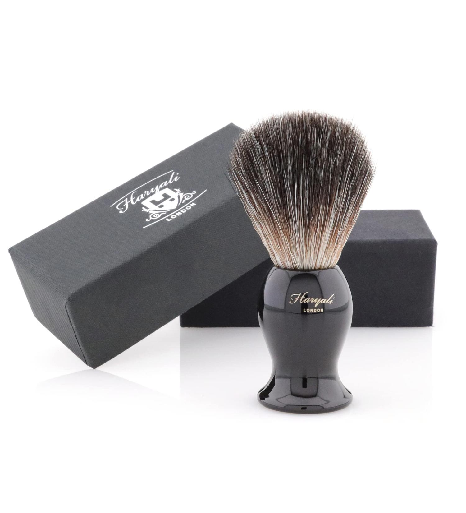 Haryali London Super Badger Shaving Brush - Black | Soft & Smooth Traditional Shaving | Ideal for Shaving Creams and Soaps - Buy Online on GoSupps.com