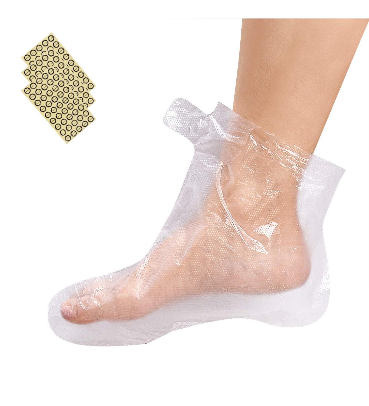 Shop 200 Pieces Transparent Plastic Ankle Boots - Thermal Insulation Foot Covers for Paraffin Wax Spa Pedicures | International Shipping Available - Buy Online on GoSupps.com