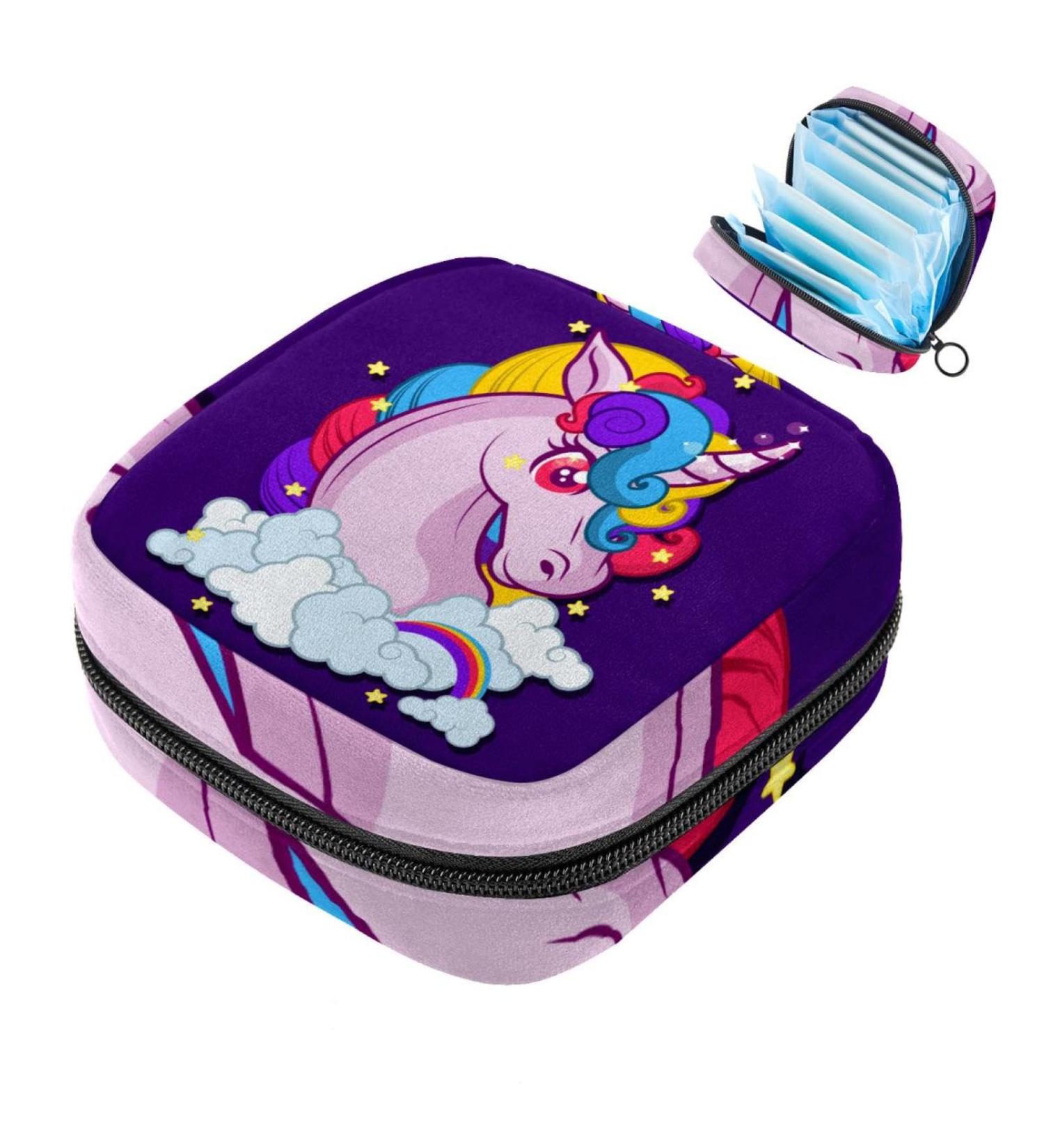 Portable Women's Binding-Storage Bags for Menstrual Cups & Pads | Cute Unicorn Design | Ideal for Teens & First Period Essentials - Buy Online on GoSupps.com