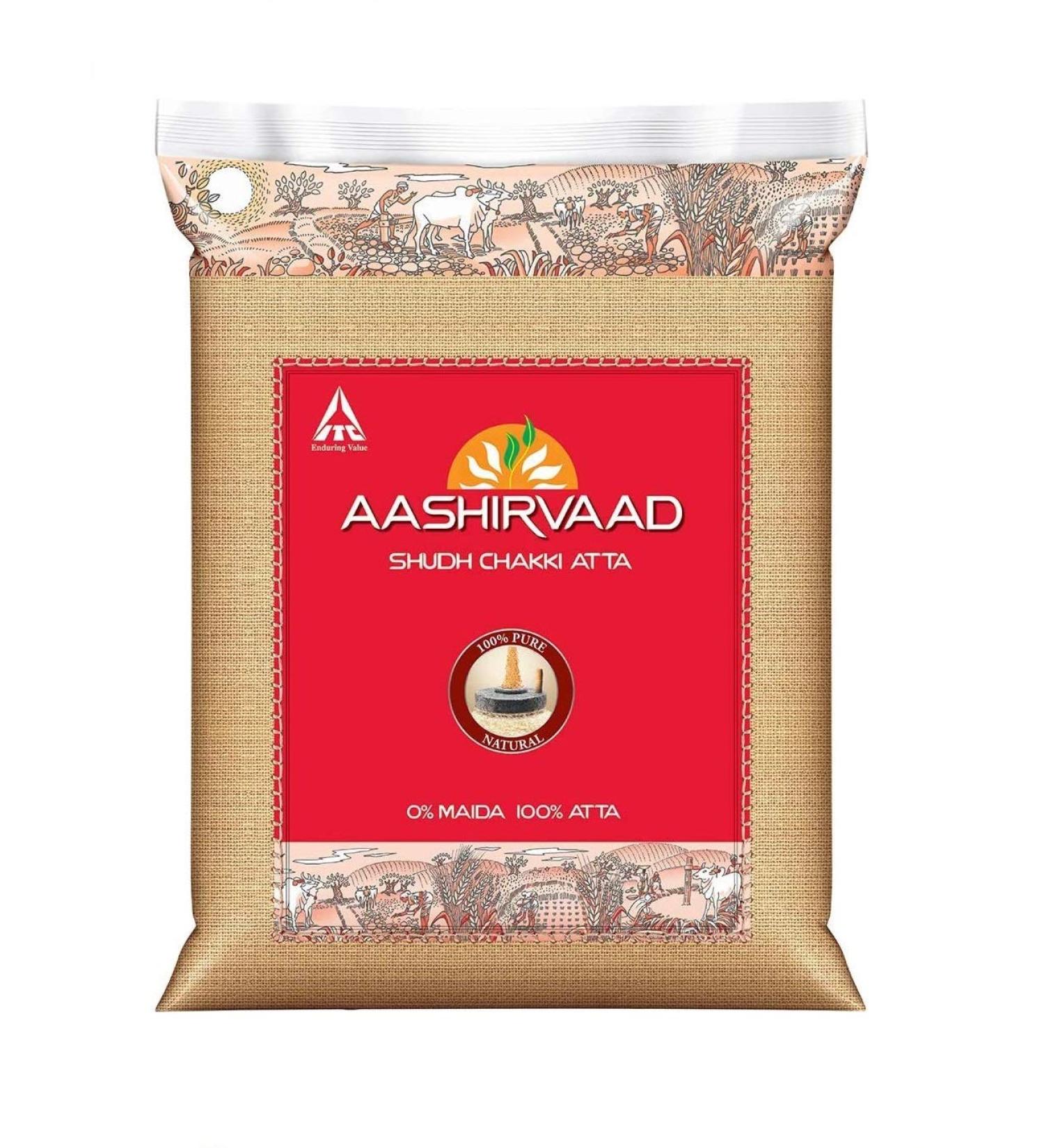 Aashirvaad Atta | 100% Atta | Traditional Chakki Grinding Process | Premium Grains | Health Benefits | Chakki A - Buy Online on GoSupps.com