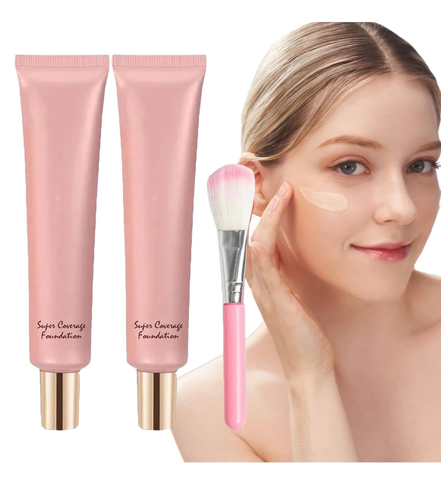 Super Coverage Foundation with Buffing Brush Hydrating Liquid Foundation Full Coverage Foundation Makeup With Skin Buffing Brush Natural Foundation Makeup - Buy Online on GoSupps.com
