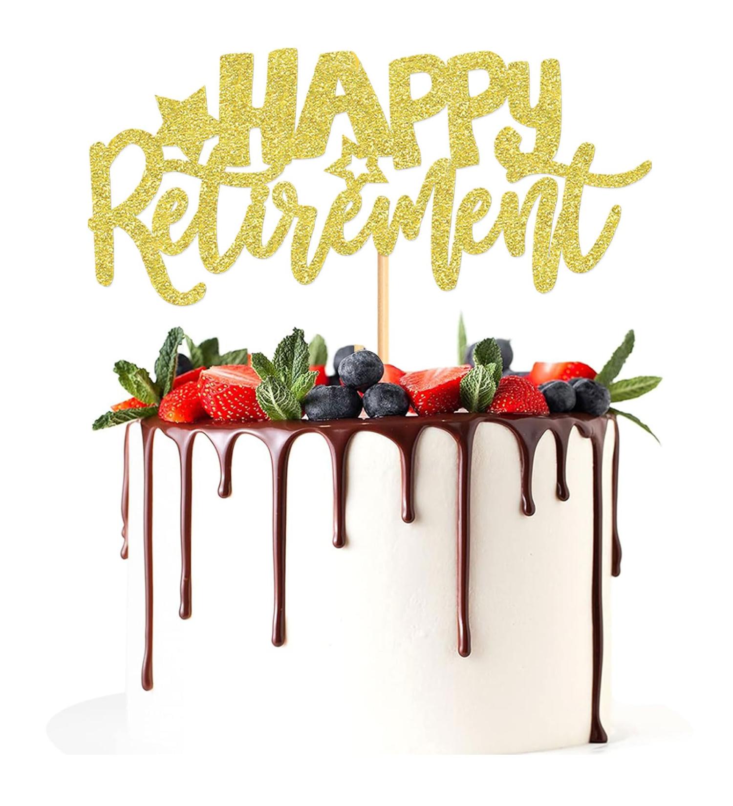 Keaziu 1PCS Happy Retirement Cake Toppers New Journey Begins Welcome 7 day Weekend Adventure Begins Cupcake Picks Retirement Theme Farewell Birthday Party Cake Decorations Supplies Gold Gold 1-2024 - Buy Online on GoSupps.com