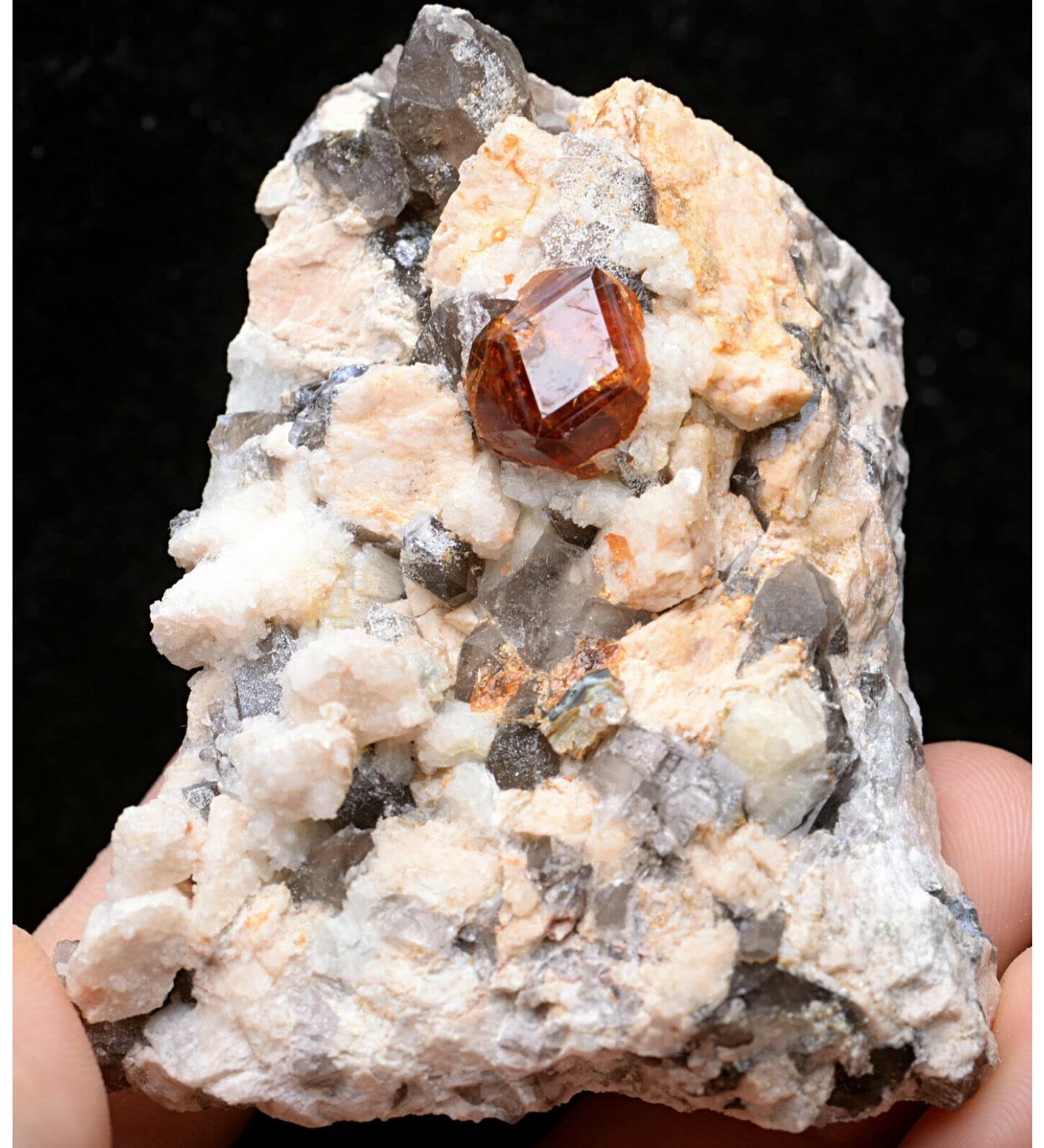 92.6g Natural Smoky Quartz Garnet Crystal Cluster Specimen JZIGTDEM - Buy Online on GoSupps.com
