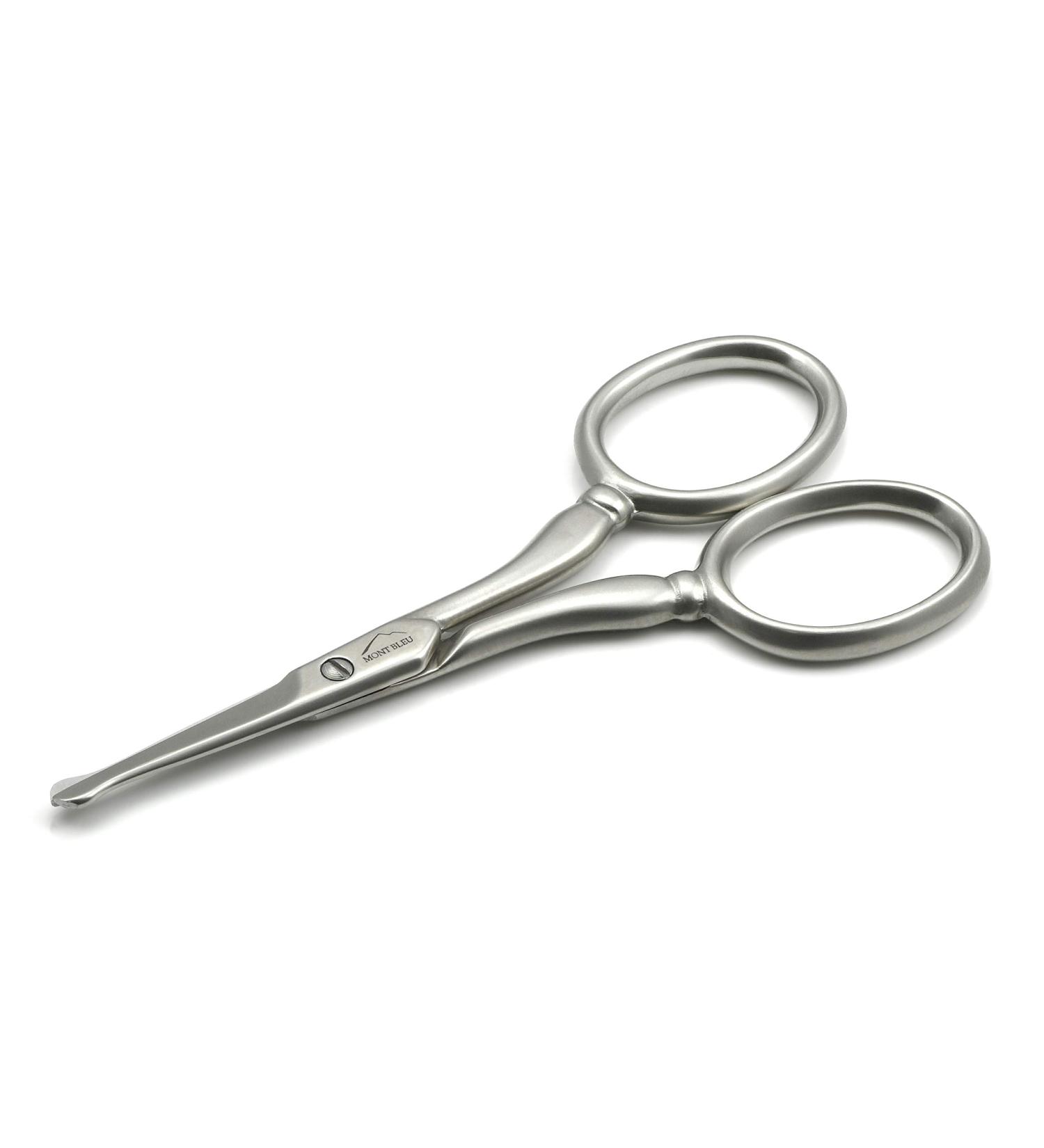 Mont Bleu Italian Made Carbon Steel Ear & Nose Hair Scissors Straight Blades 9 cm - Buy Online on GoSupps.com