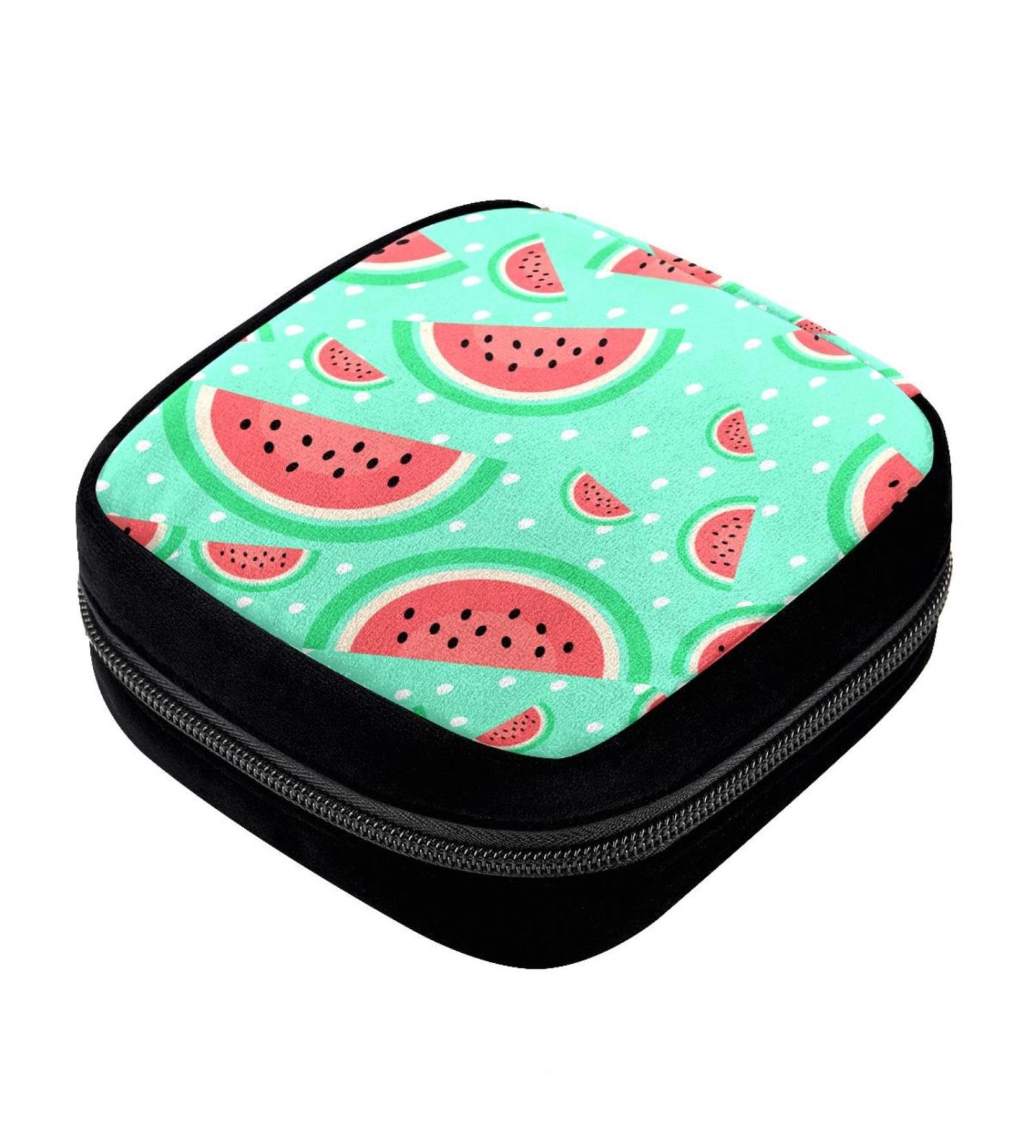 GIAPB Period Bag | Sanitary Napkin Storage & Makeup Pouch | Watermelon Polka Dot Design - Buy Online on GoSupps.com