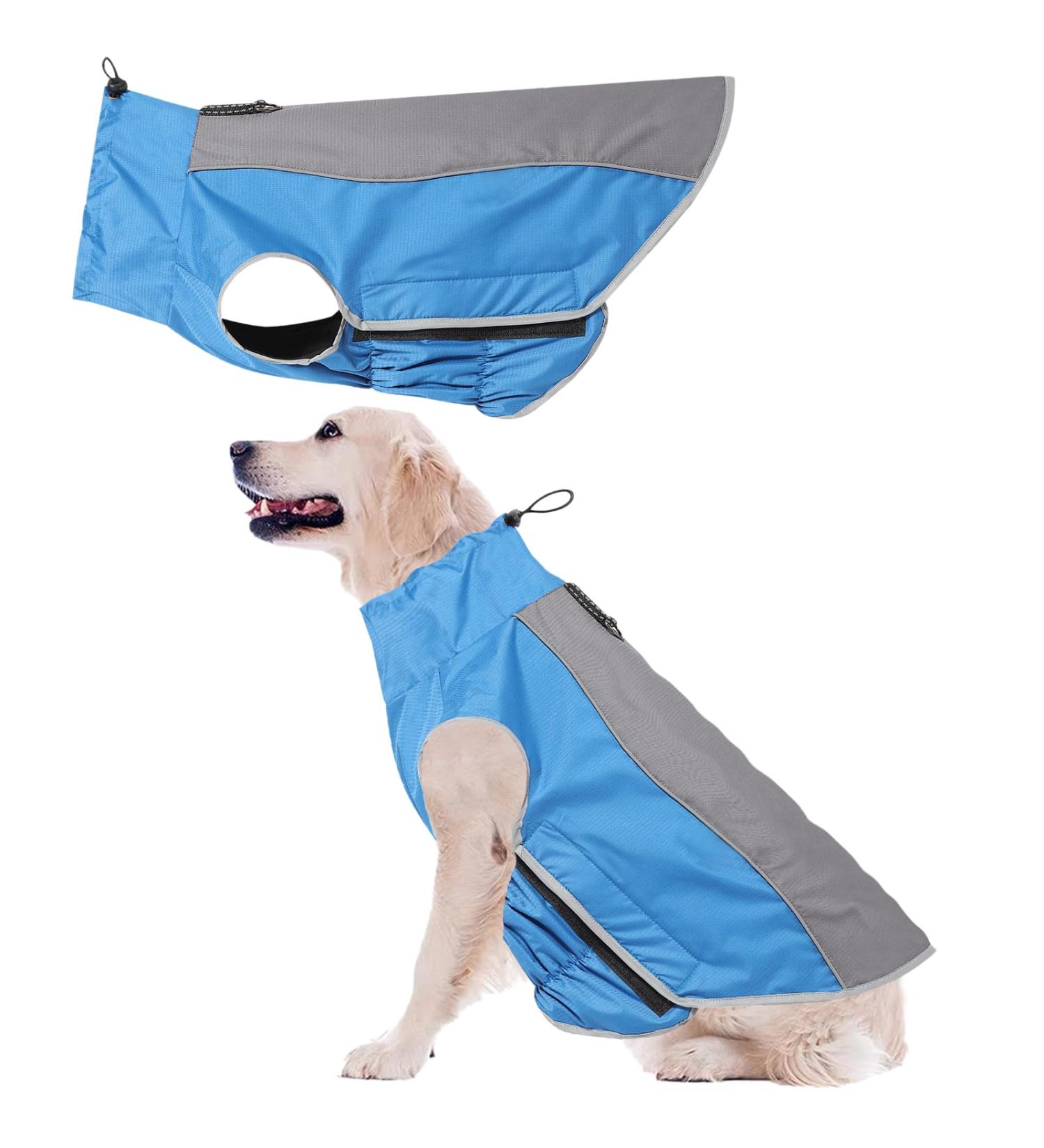 Waterproof Plus Po Raincoat for Small Dogs - Hooded Dog Raincoat in Blue XXXL Size - Buy Online on GoSupps.com
