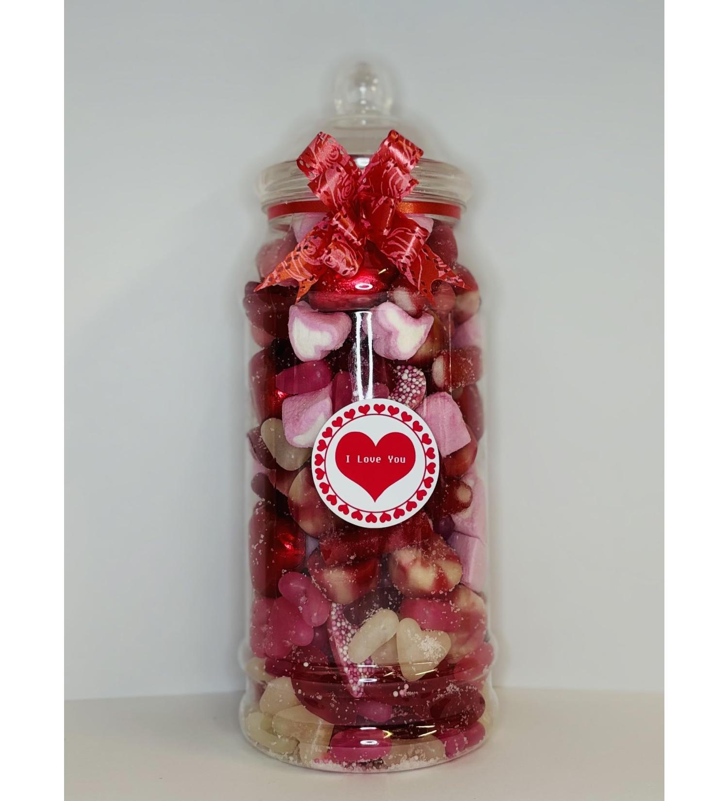 I Love You Valentines Day Filled Pick N Mix Sweet Victorian Jar Gift Present 970ml aprrox 700g - Buy Online on GoSupps.com