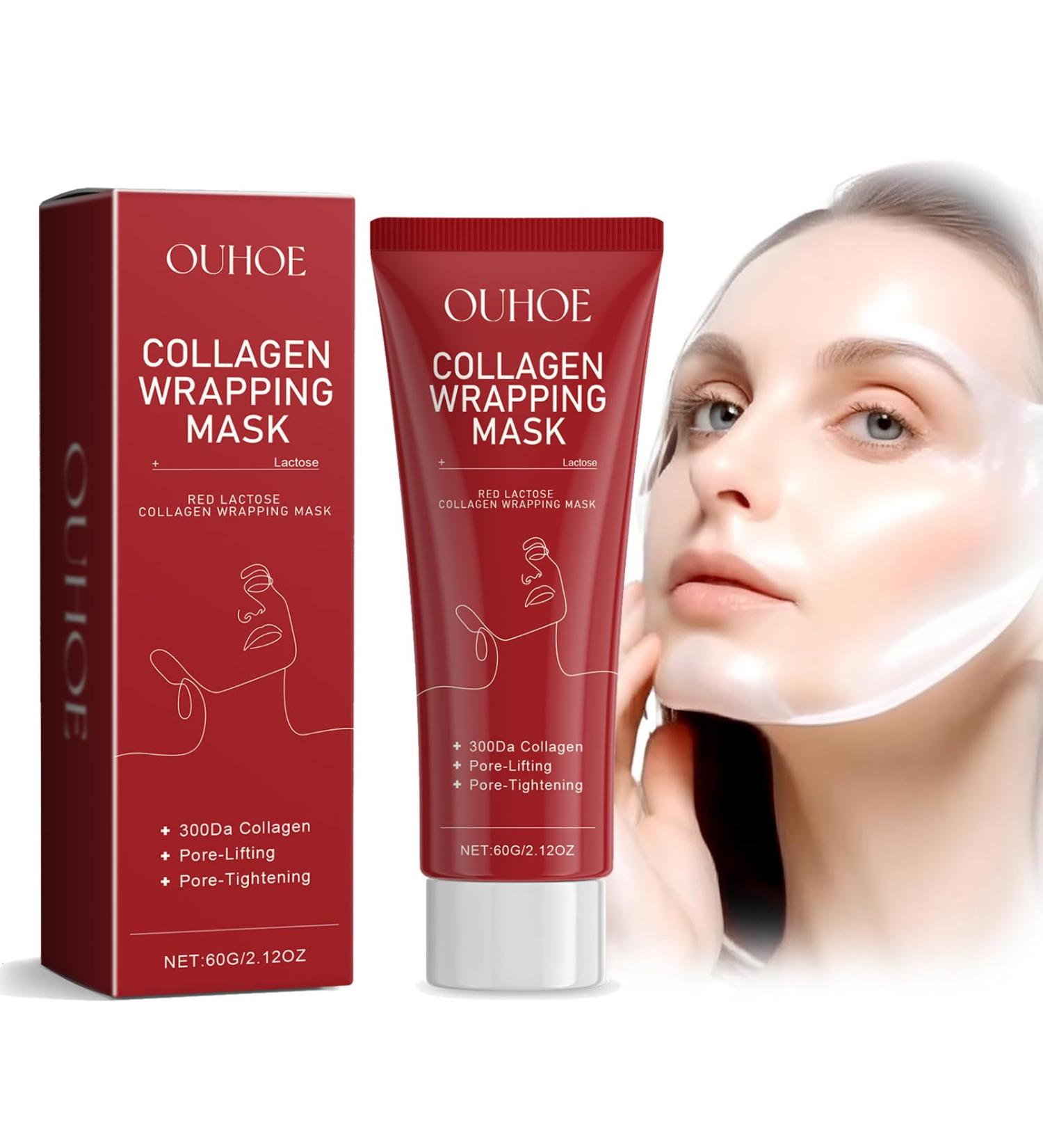 Collagen Wrapping Mask Peel Off Face Mask Red Lacto Collagen Peel Off Mask Reverse Hydrolyzed Collagen Mask Wrinkle Restoring Peel Off Mask Firming & Gloss Korean Skin Care for Face - Buy Online on GoSupps.com