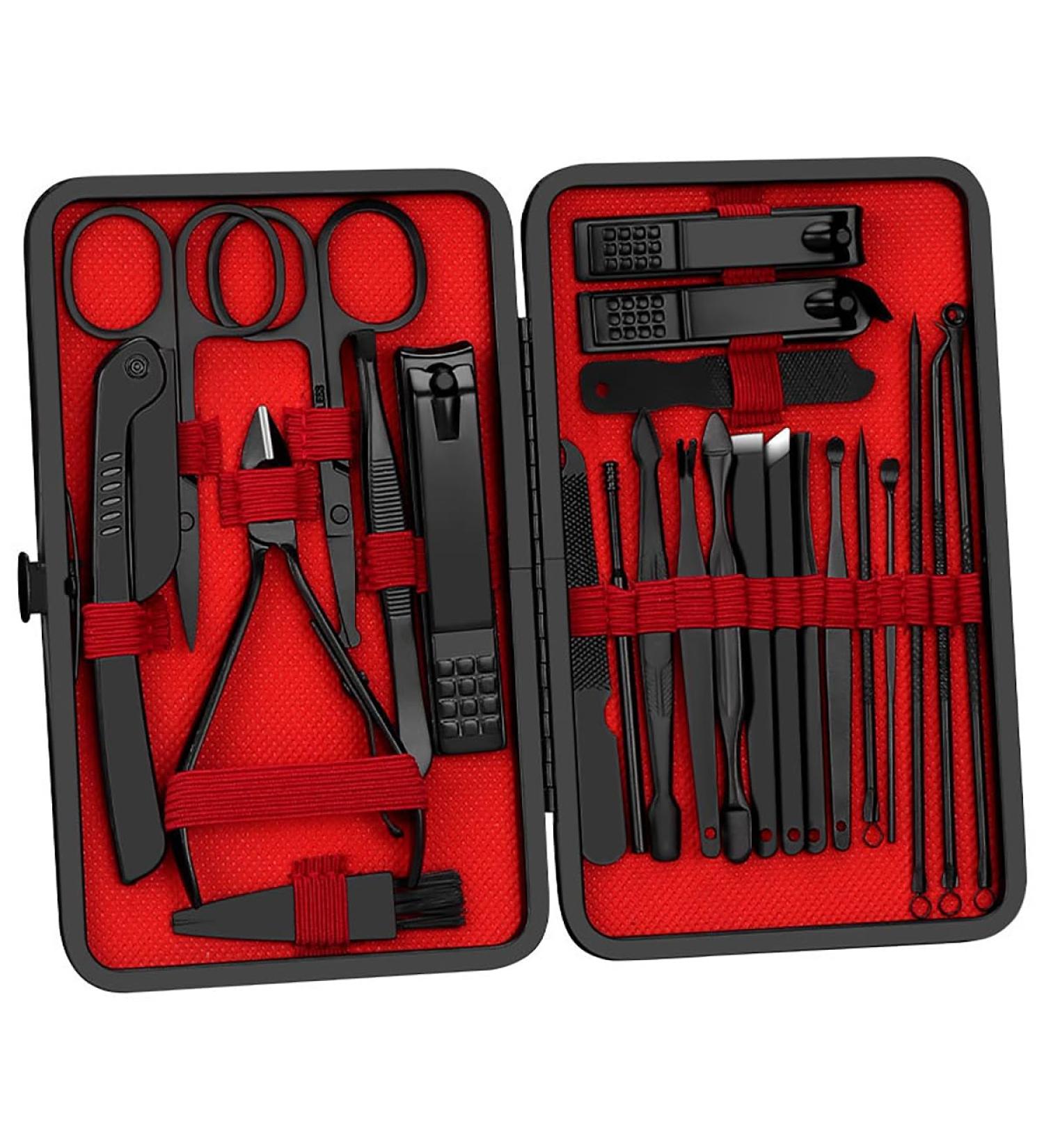 15-Piece Toenail Clippers Set - Black Nail Grooming Kit for Men & Women | Perfect for Thick Hard Nails & Dead Skin Exfoliation - Buy Online on GoSupps.com