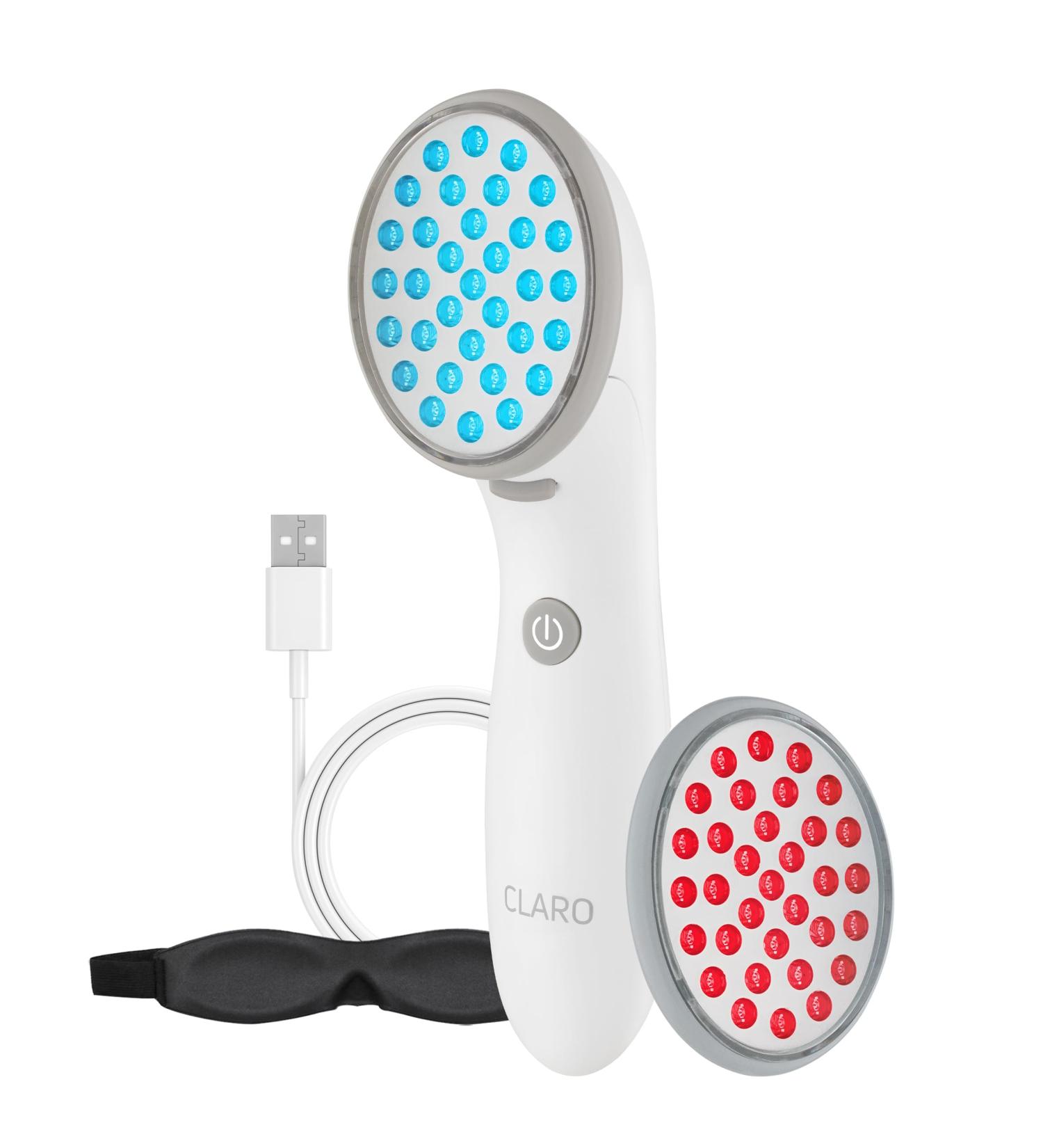 Spa Sciences CLARO LED Acne Treatment Light Therapy | FDA Cleared Professional Home Healing | Blue & Red Light System - Buy Online on GoSupps.com