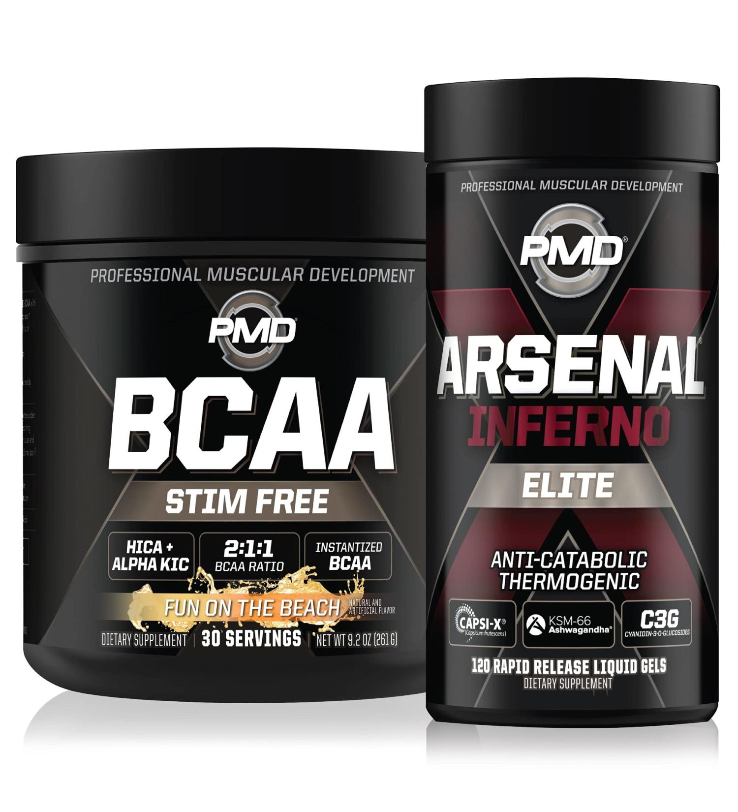PMD Sports Arsenal X Inferno Superior Fast-Acting Liquid Gel Thermogenic Fat Burner (120 Liquid Gels) Sports BCAA for Recovery and Performance- Fun on The Beach (30 Servings) - Buy Online on GoSupps.com