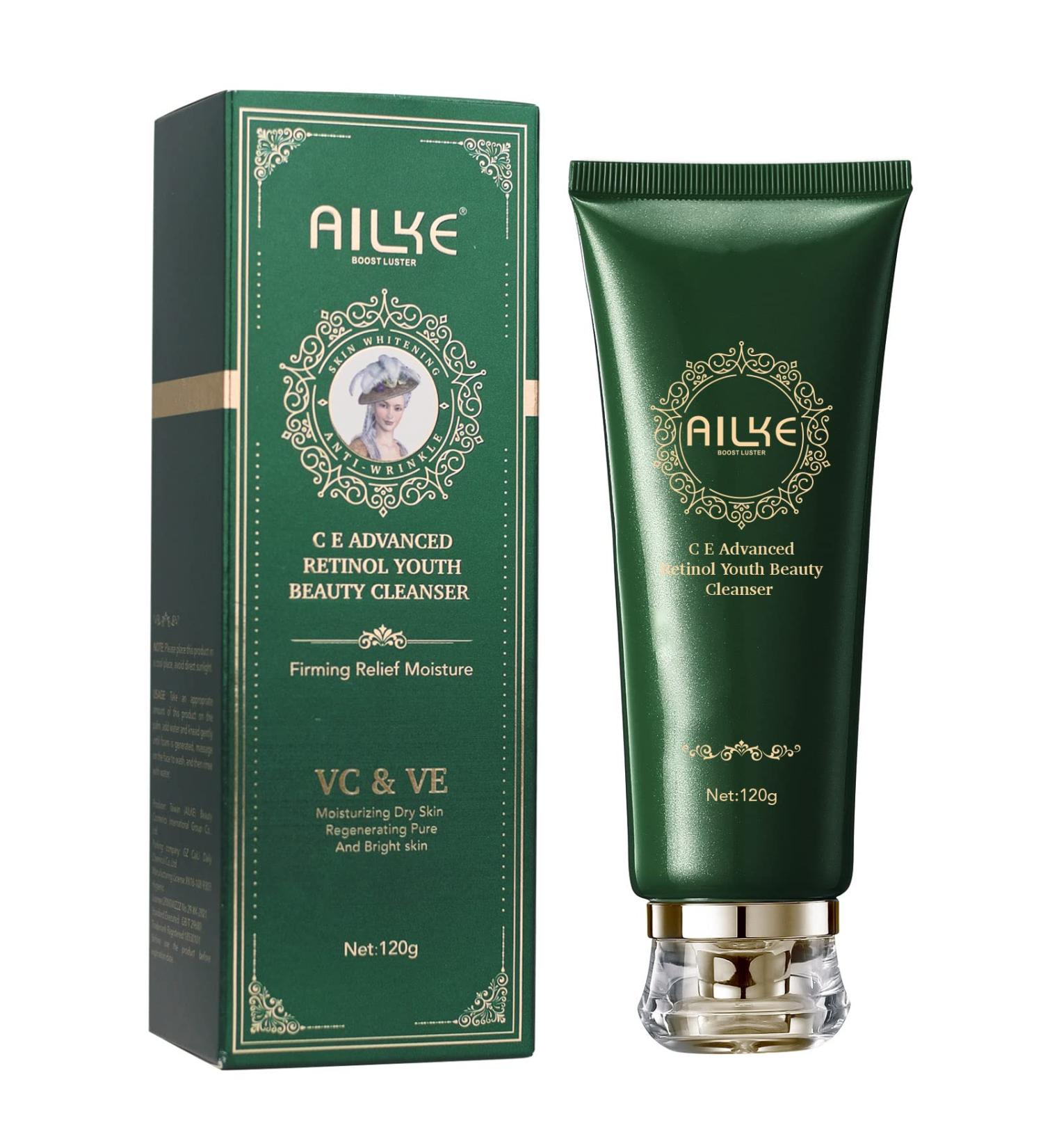 AILKE Vitamin C/E Advanced Retinol Youth Beauty Cleanser Deeply Clean Stains Firming Moisturizing Brightening Gentle Face Wash for Women 4.3 oz (Pack of 1) - Buy Online on GoSupps.com