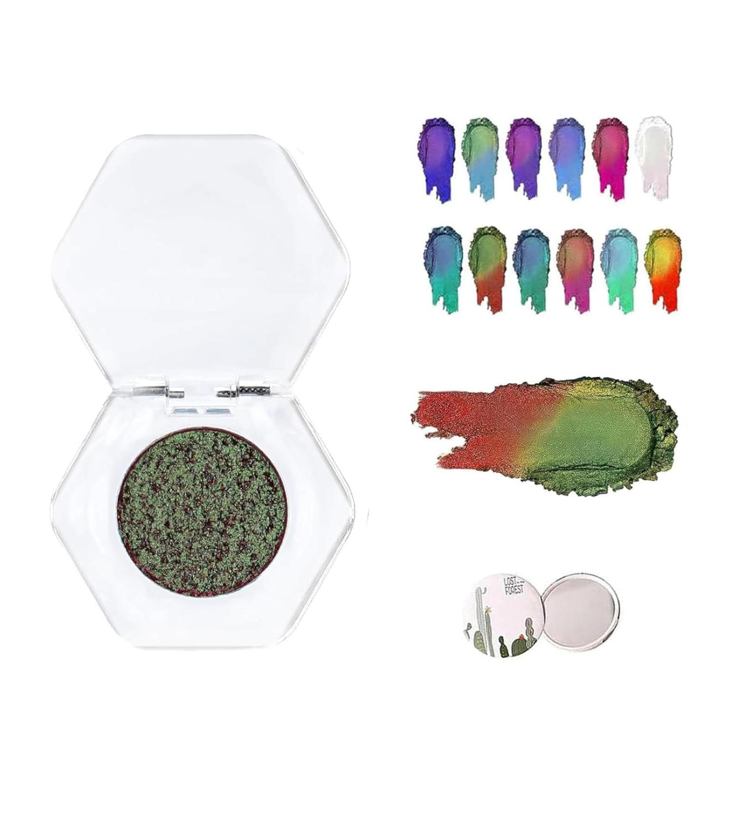 Adriana Nicole Cosmetics Eyeshadow Single Shadows Ethereal Single Color-Shifting Eyeshadow Eyeshadow With Exquisite Glitters Double Chrome Eye Shadow (11#) - Buy Online on GoSupps.com
