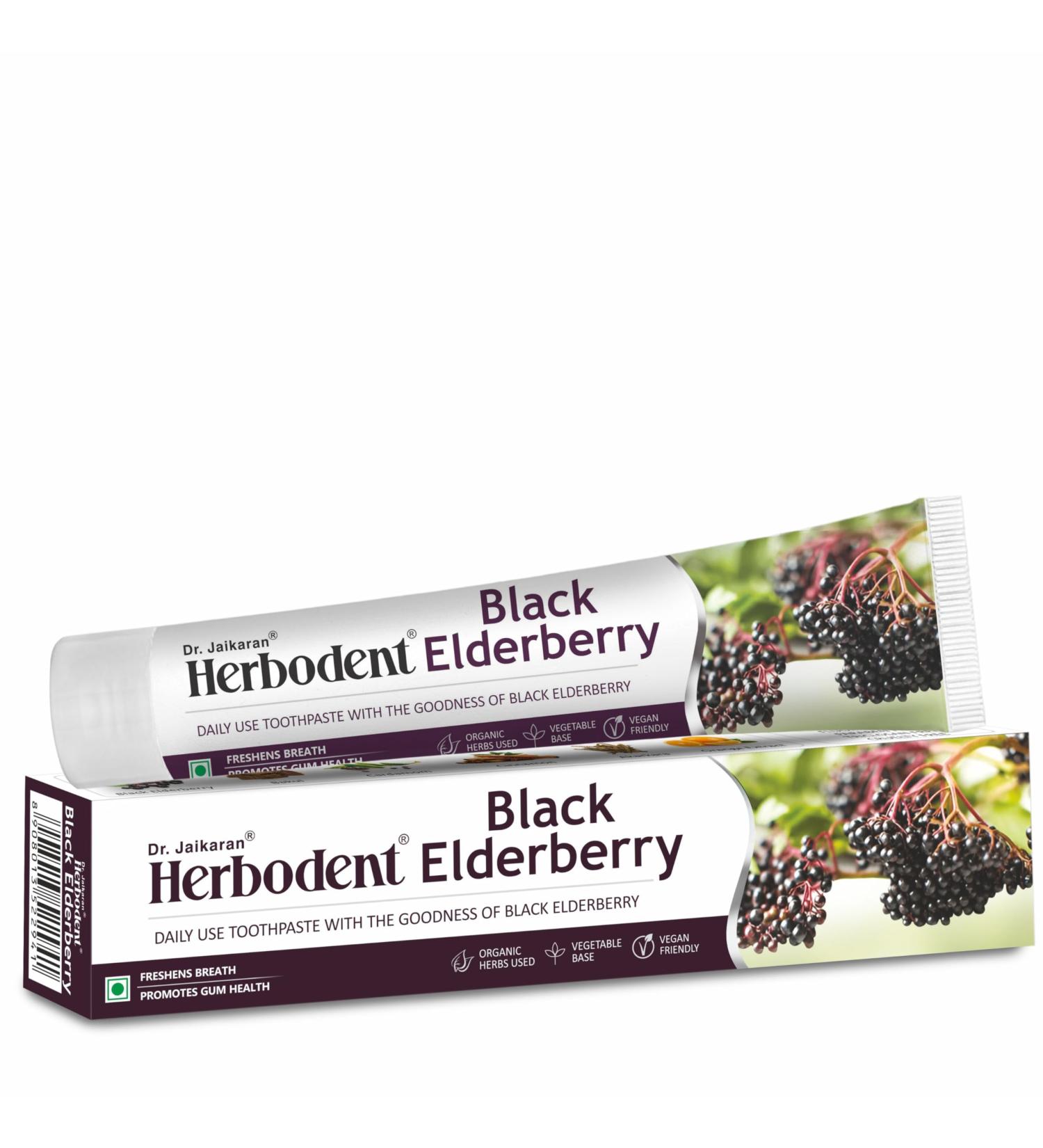 Herbodent Black Elderberry Toothpaste - 6.53 oz Pack of 1 | Toothpaste with The Goodness of Black Elderberry | SLS Free | 5 Organic Herbs 6.53 Ounce (Pack of 1) - Buy Online on GoSupps.com