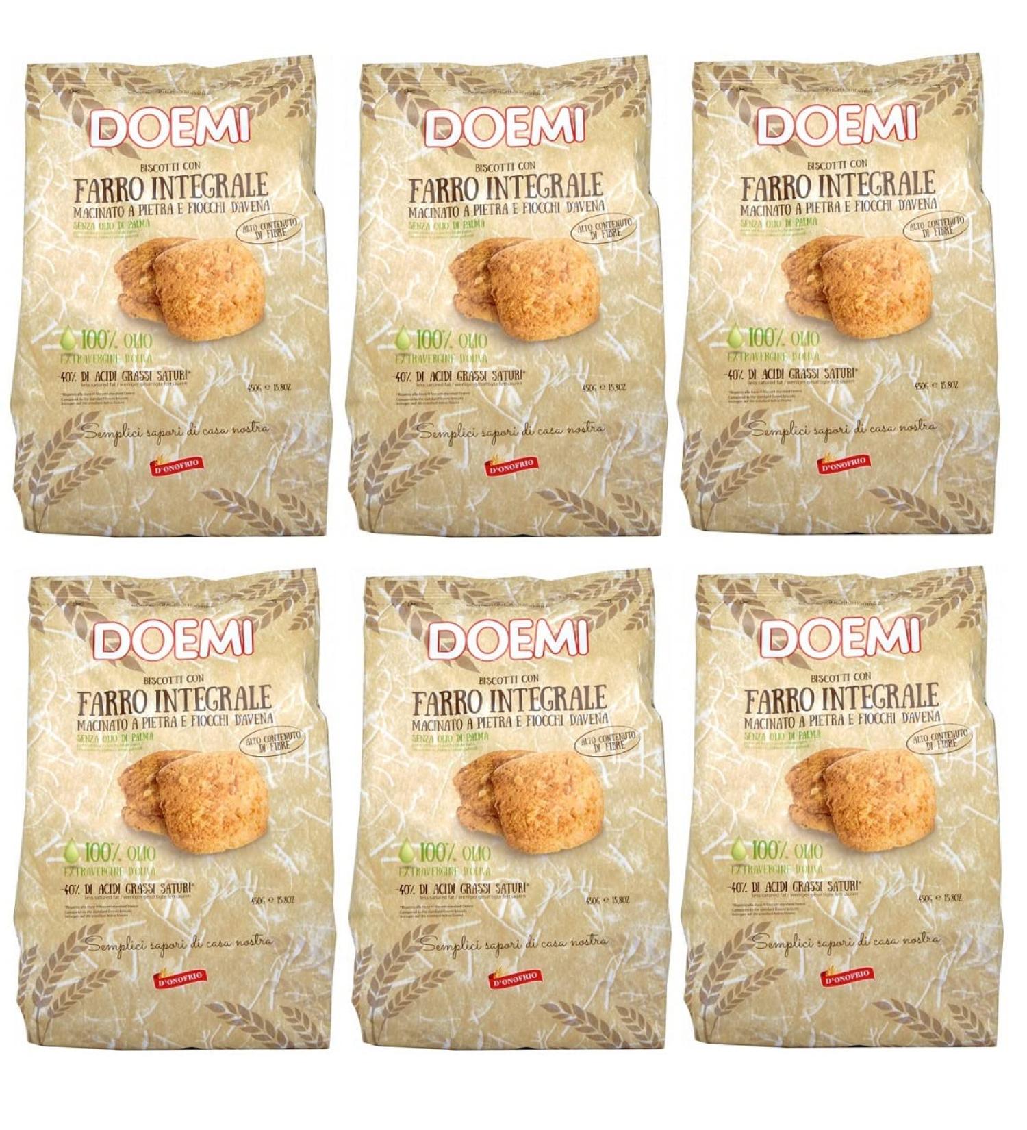 Italian Gourmet E.R. Doemi Biscotti con Farro Integrale Pack of 6 biscuits with stone-ground spelt oat flakes and olive oil 450g + Italian Gourmet Polpa di Pomodoro 400g box - Buy Online on GoSupps.com