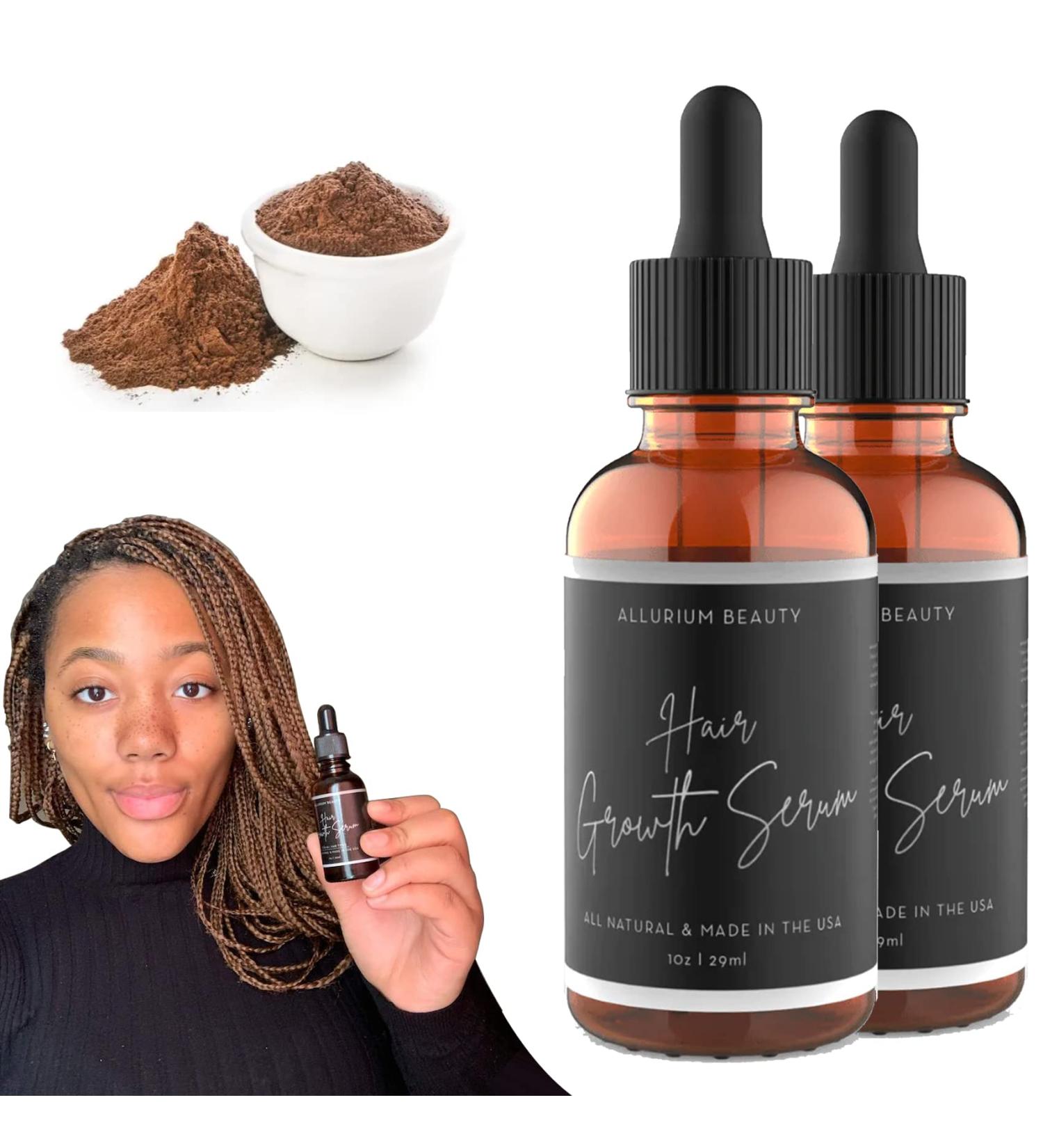 Organic Allurium Hair Growth Serum with Chebe from Village of Rapunzels | African American Hair Growth Products for Black Women (2 Fl Oz) - Buy Online on GoSupps.com