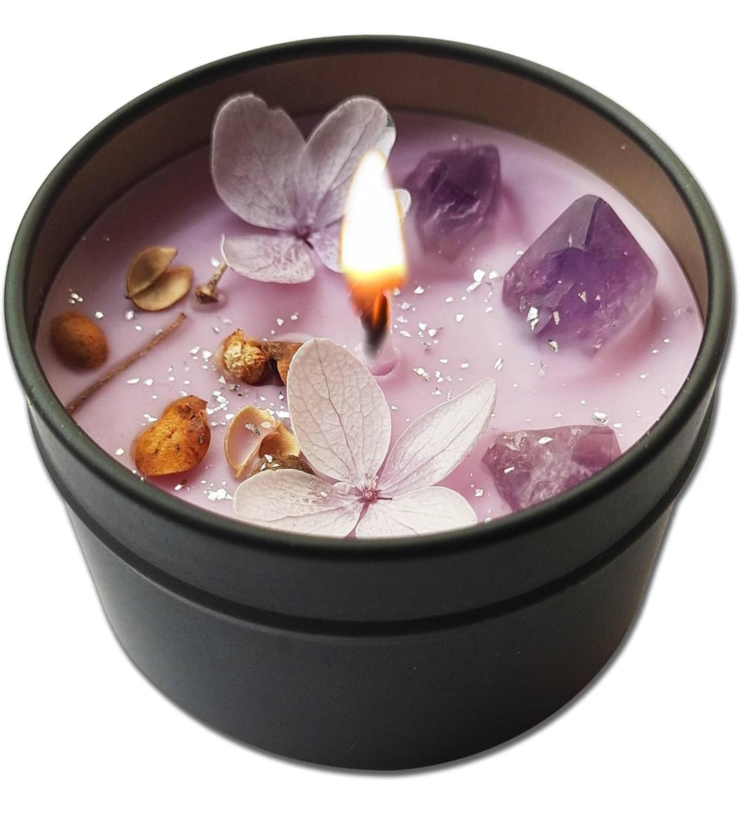 BelugaDesign Lavender Candle | Aesthetic Purple Crystal Petals | Relaxing Aromatherapy Soy Wax | Luxury Gift Idea for Home Decor - Buy Online on GoSupps.com